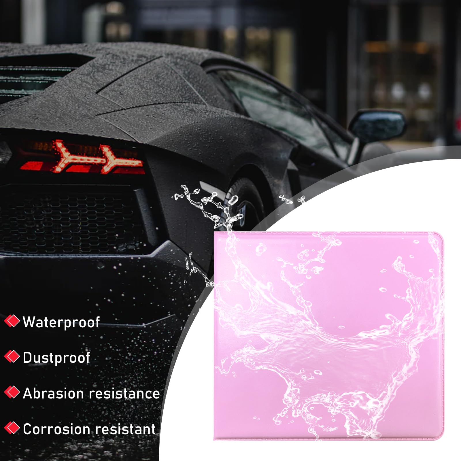 Ziciner Car Registration and Insurance Holder, 5.2''   4.7'' Premium Auto Glove Box Organizer with Closure, Essential Vehicle Do