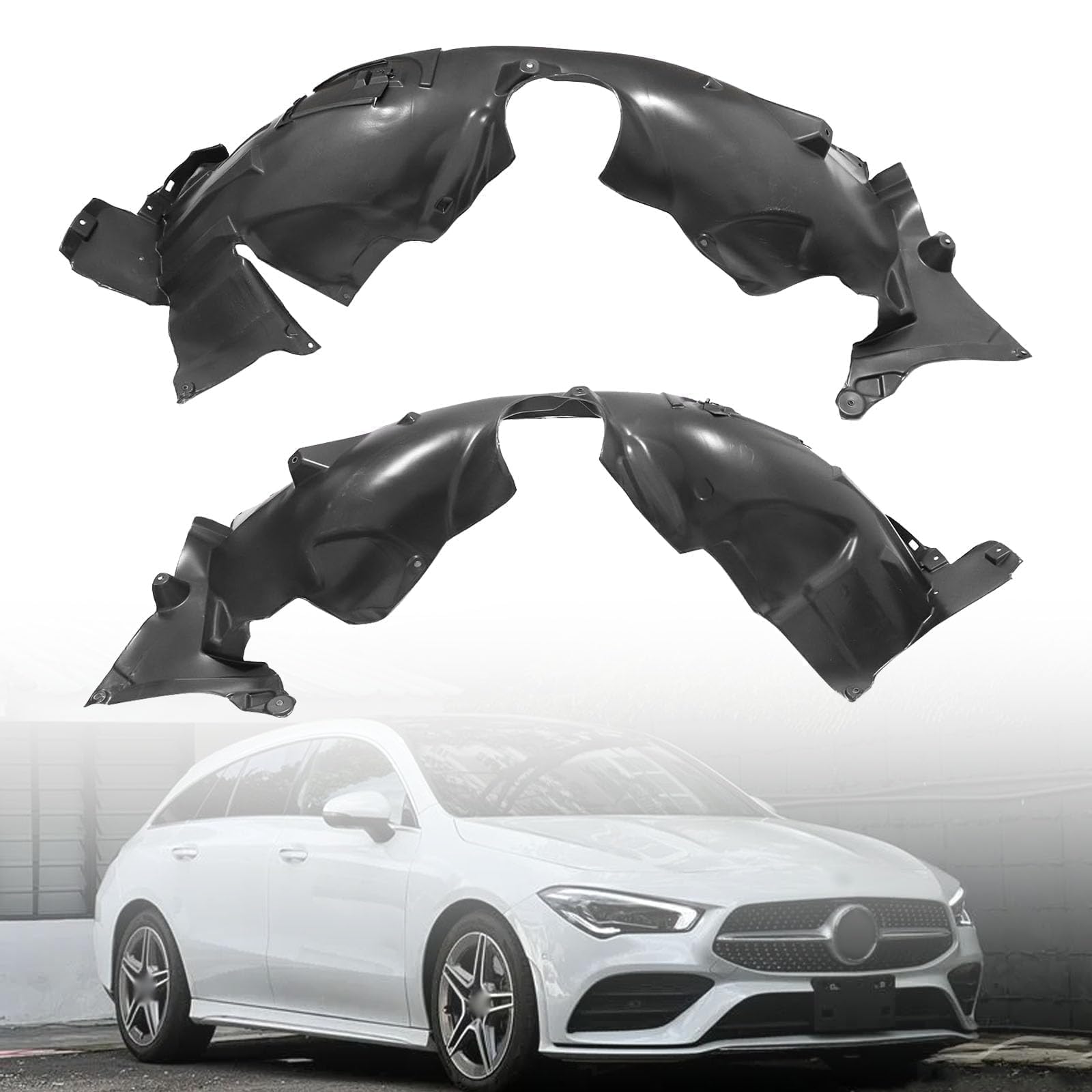 SecosAutoparts 2Pcs Fender Liner Front Inner Left & Right Compatible with Mercedes-Benz CLA250 2014-2019 Replace# 2466900100, 24