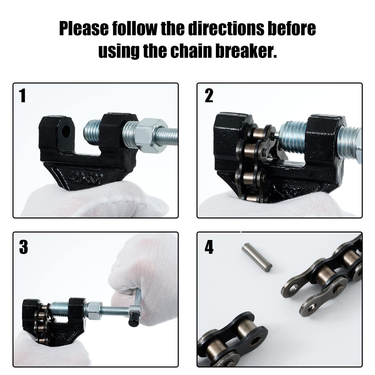 DYCTAHO 428H Motorcycle Chain 122 Link Heavy Duty Drive Chain with Free Chain Breaker 5 Connecting Master Link for 125cc 150cc 2