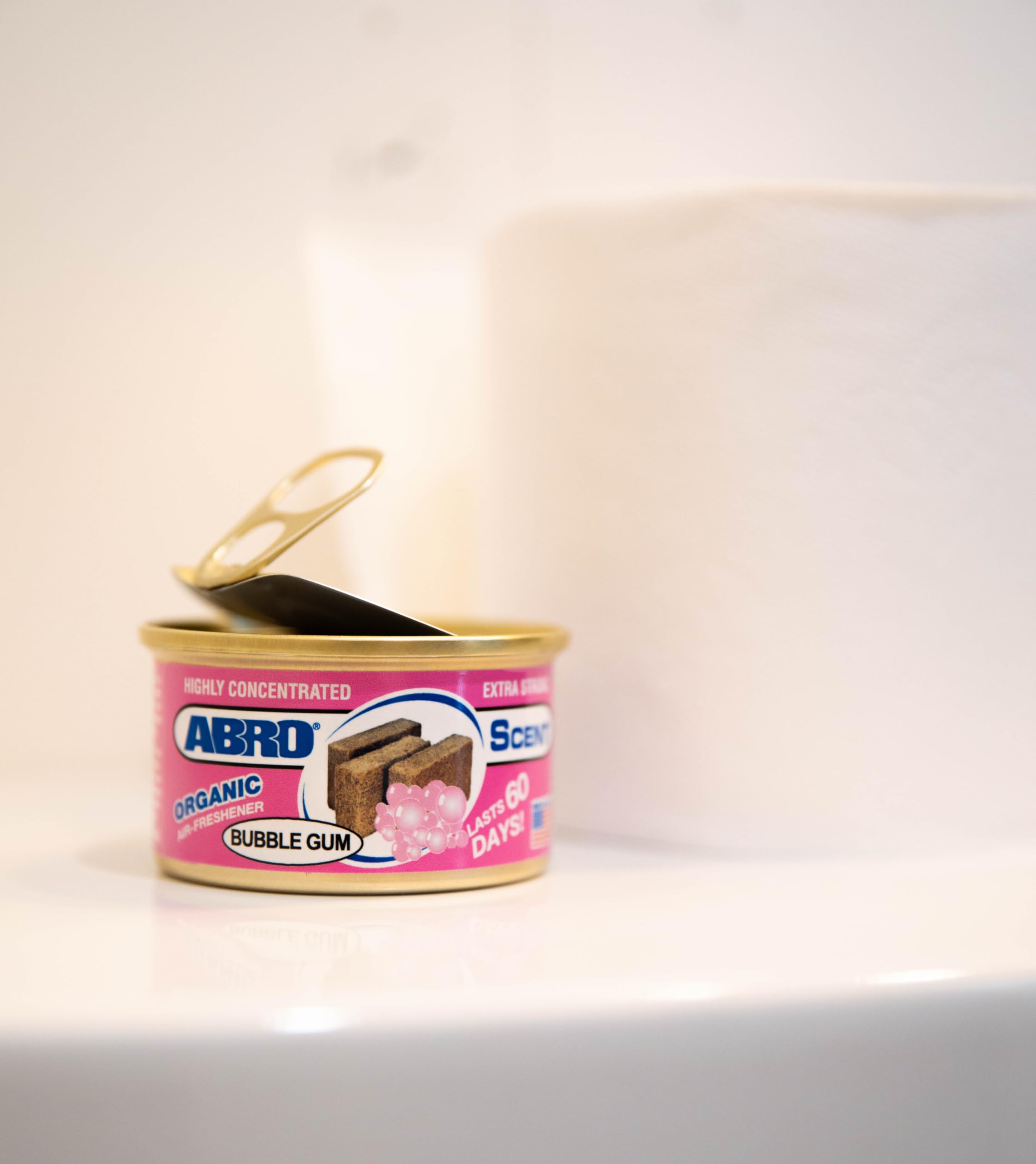 Abro Car Air Freshener Cans: Spill Proof Air Fresheners For Home, Office, Or Car Accessories, Lasts Up To 60 Days - 1 Pack Bubbl