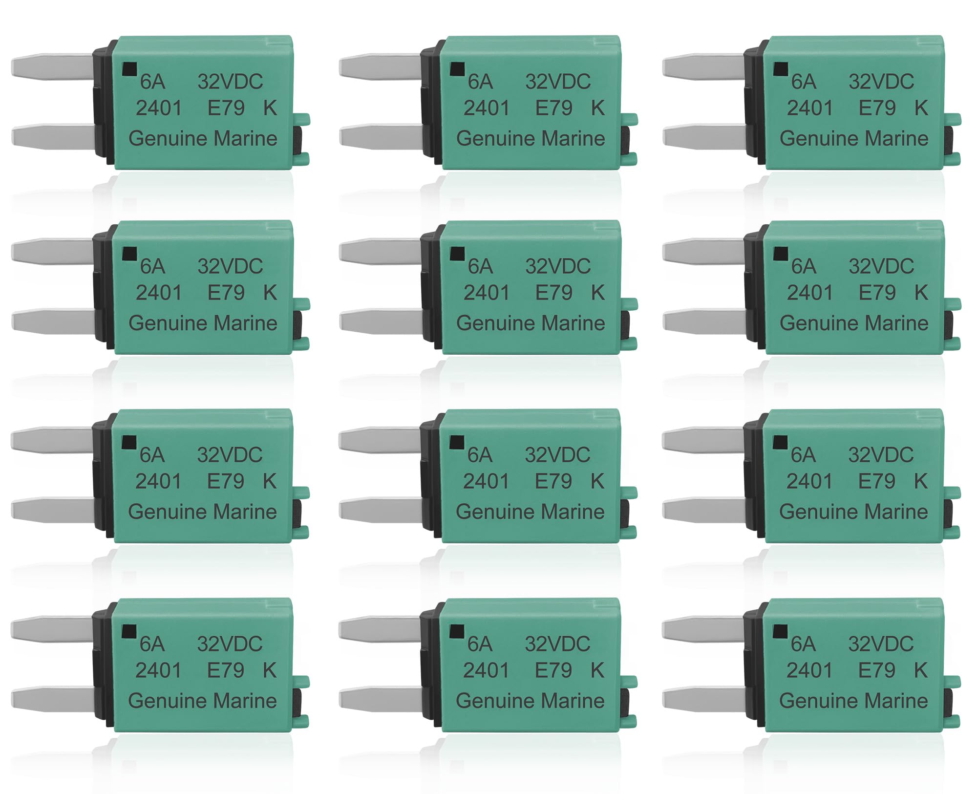 Nerites 6A Low Profile Mini Blade Fuse Kits Automotive 6Amp ATM Manual Resettable Fuses Boat Reset Circuit Breaker Fuses Protect