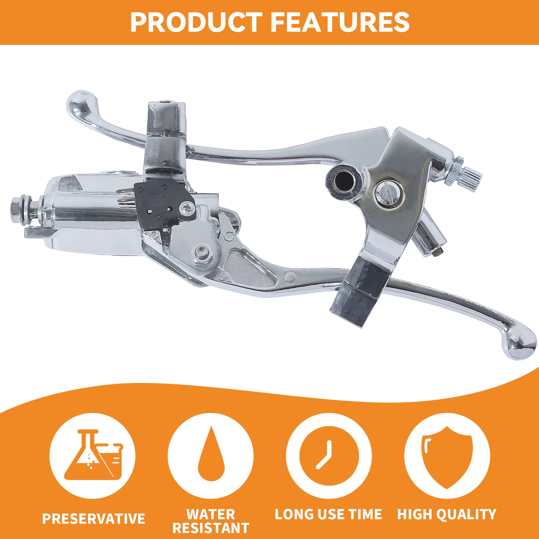 Stylemafia Universal Motorcycle 1' 25Mm Brake Clutch Master Cylinder Lever Compatible With Honda Kawasaki Suzuki Yamaha(Silver)
