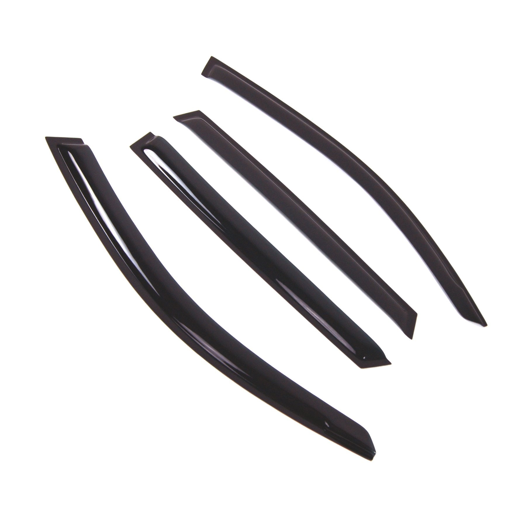 Tuningpros Wd2-730 Dark Smoke 4 Pcs Set Window Visor (Outside Mount) Deflector Rain Guard Compatible With 2013-2015 Mercedes-Ben