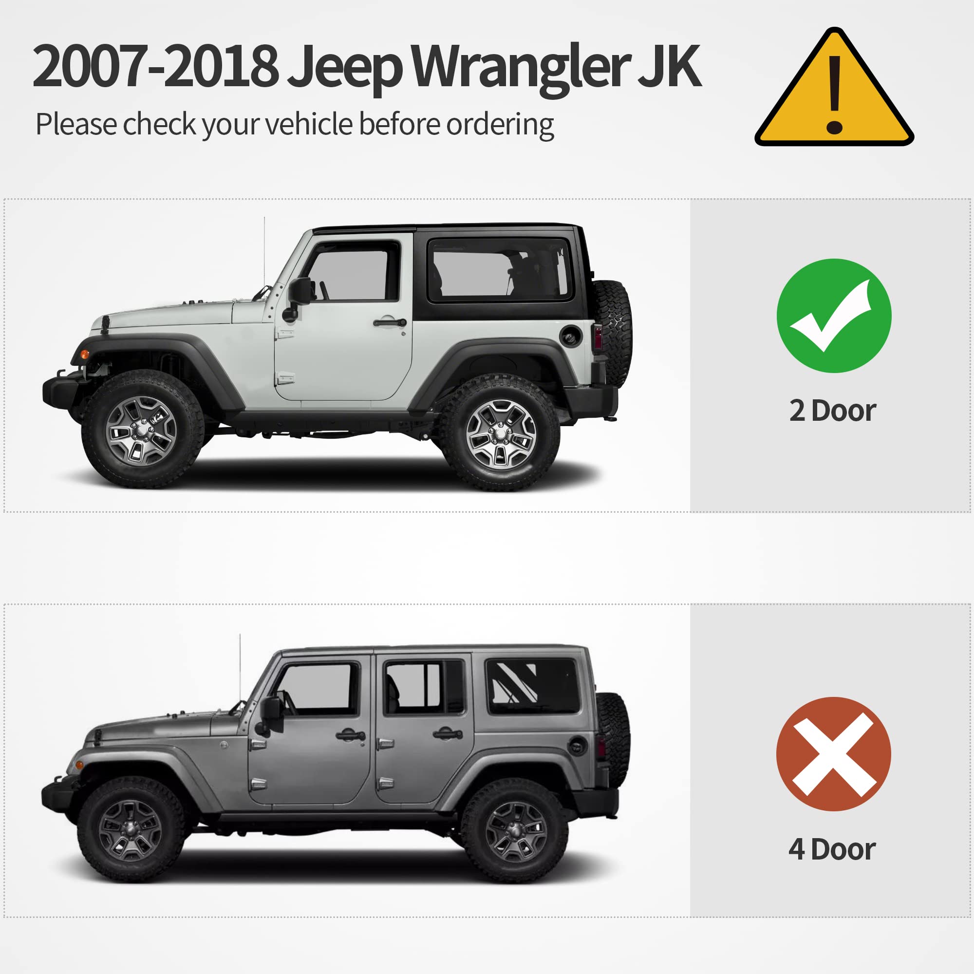 oEdRo 6" Running Boards, Alloy Steel Nerf Bars, Black+Red, Compatible with 2007-2018 Jeep Wrangler JK 2 Door, Model FU3UL4J