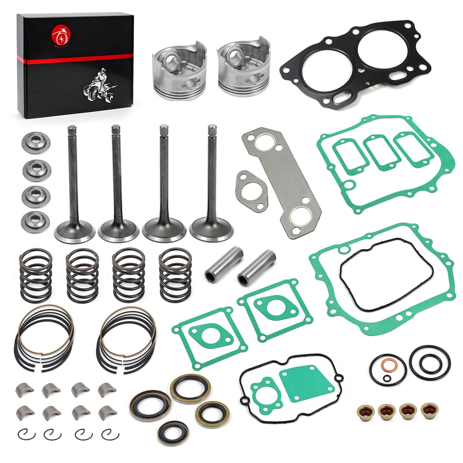 MOTO1988 Top End Rebuild Kit for EZGO Fuji Robin 295cc Golf Cart - Piston, Rings, Gaskets, Valves, Model MOTO1988
