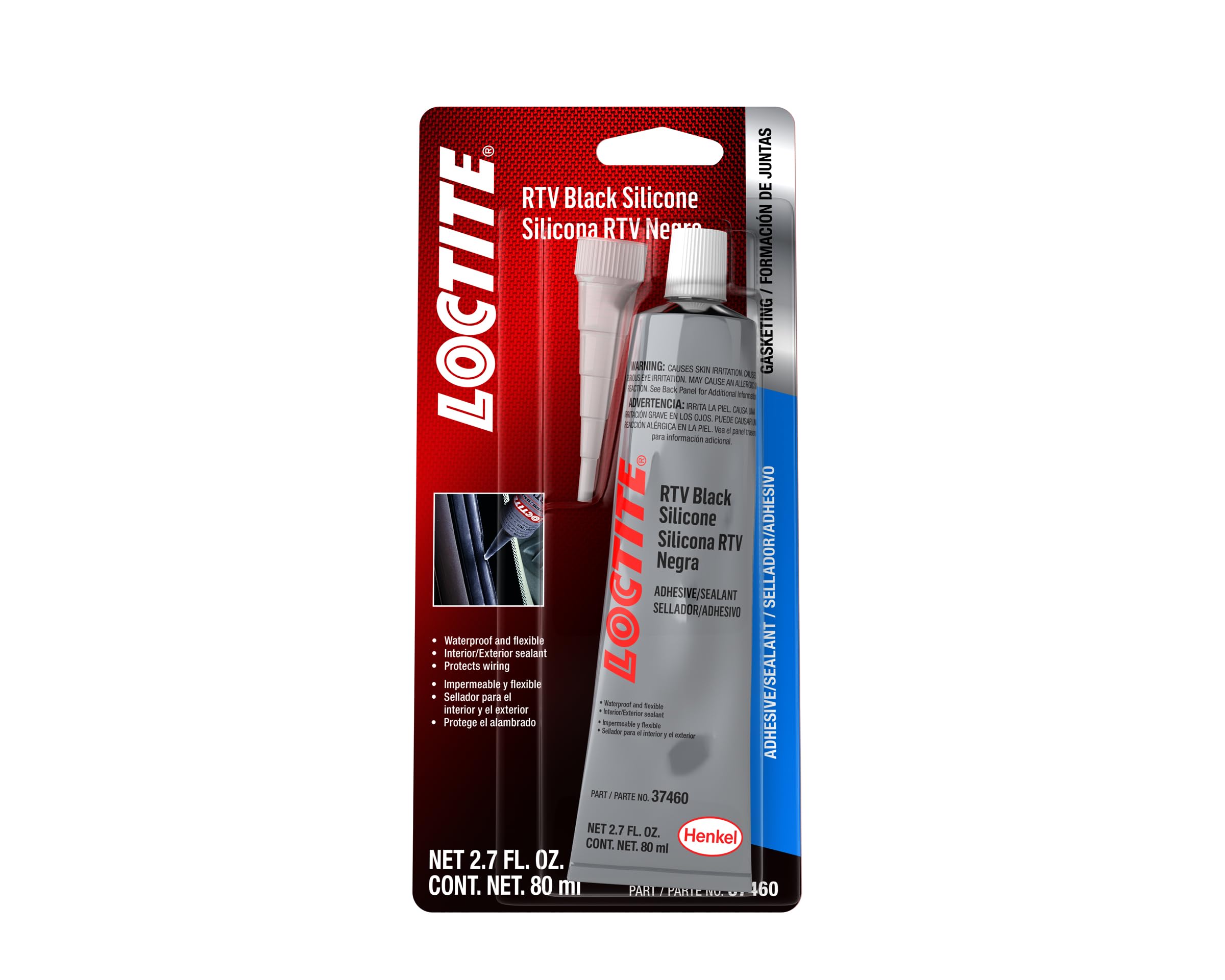 Loctite 37460 Black RTV Silicone Adhesive/Sealant Tube - 80 ml