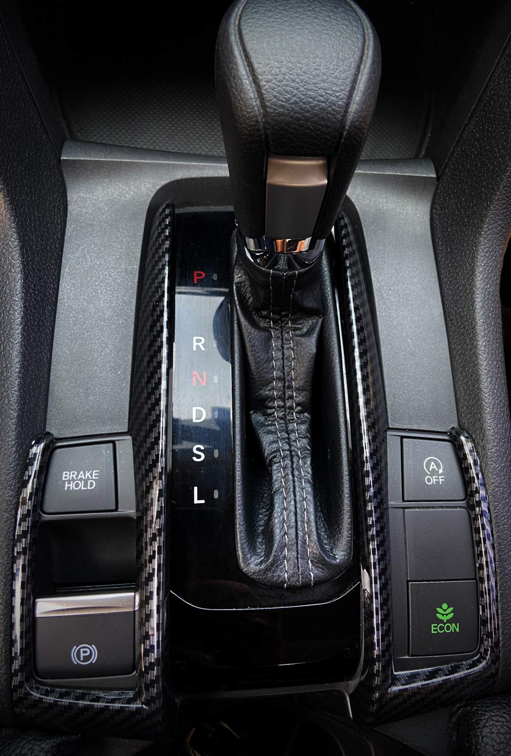 Carbon Fiber Grain Gear Shift Frame Cover Trim Car Styling Interior Decoration for Honda 10th Gen Civic 2016 2017 2018 2019 2020