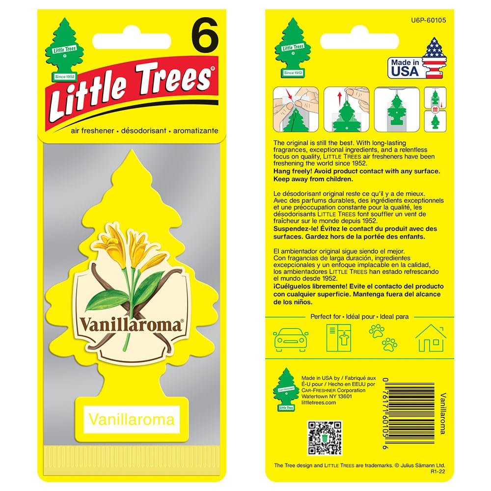 Little Trees Air Fresheners Car Air Freshener. Hanging Tree Provides Long Lasting Scent For Auto Or Home. Vanillaroma, 24 Air Fr