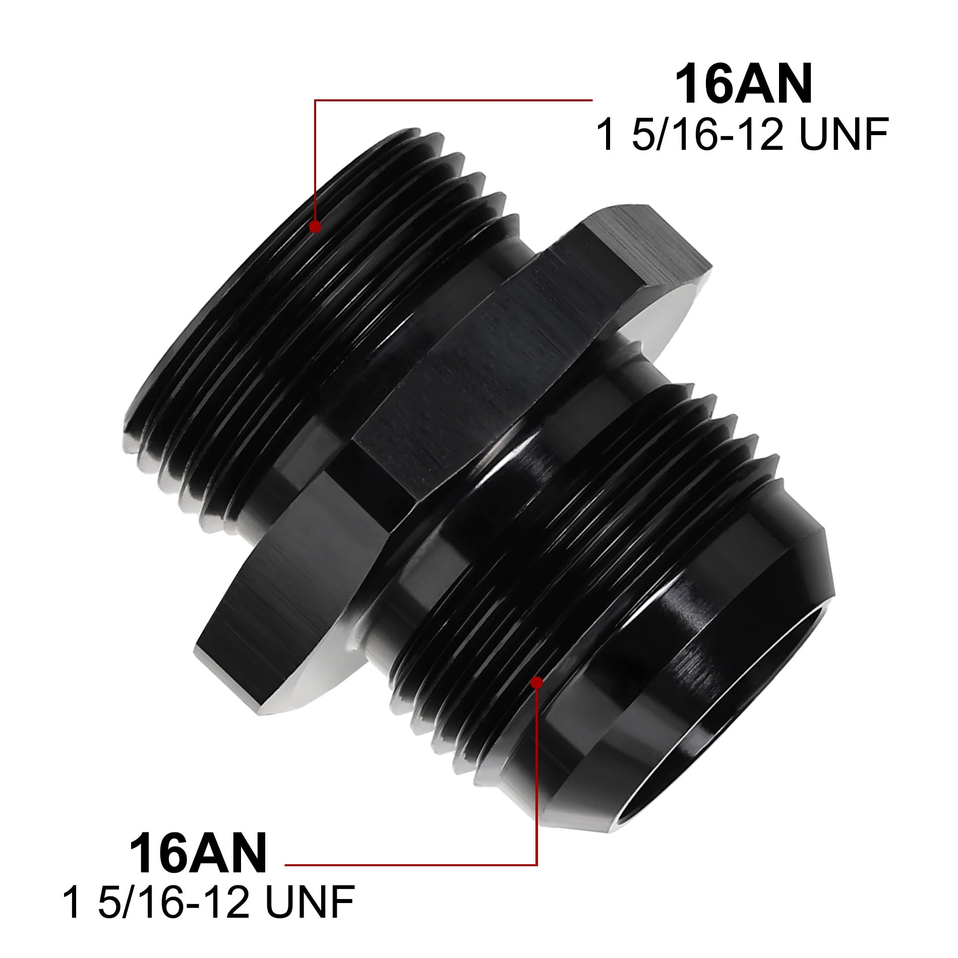 Evil Energy 16An Flare To 16An Orb Male Fuel Rail Adapter Fitting Black 2Pcs