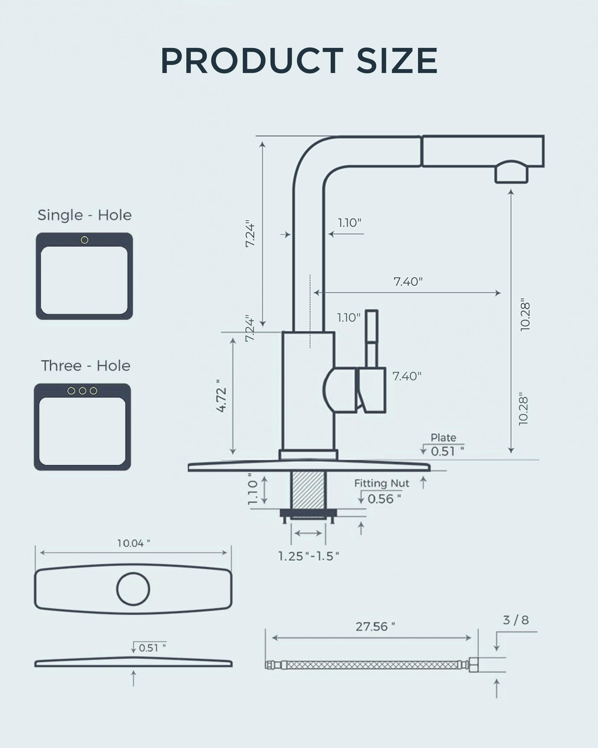 Forious Kitchen Faucets With Pull Down Sprayer, Single Handle Kitchen Sink Faucet With Pull Out Sprayer, Brushed Nickel