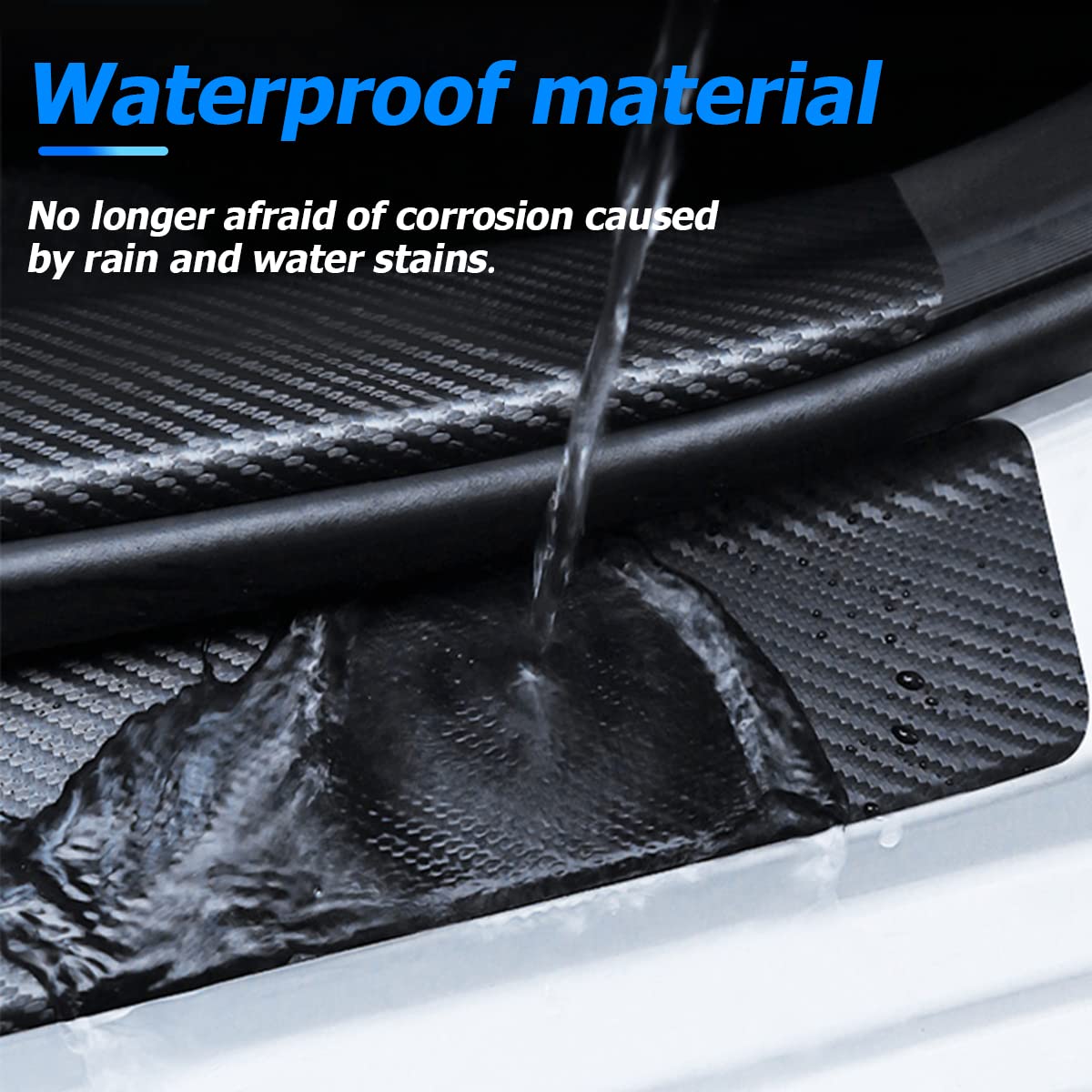 4Pcs Car Door Sill Protector And 1Pcs Rear Bumper Guard, Carbon Fiber Anti-Scratch Cover Strips, Trunk Door Entry Edge Protection Sticker, Auto Accessories Universal For Most Vehicles (White/Sport)