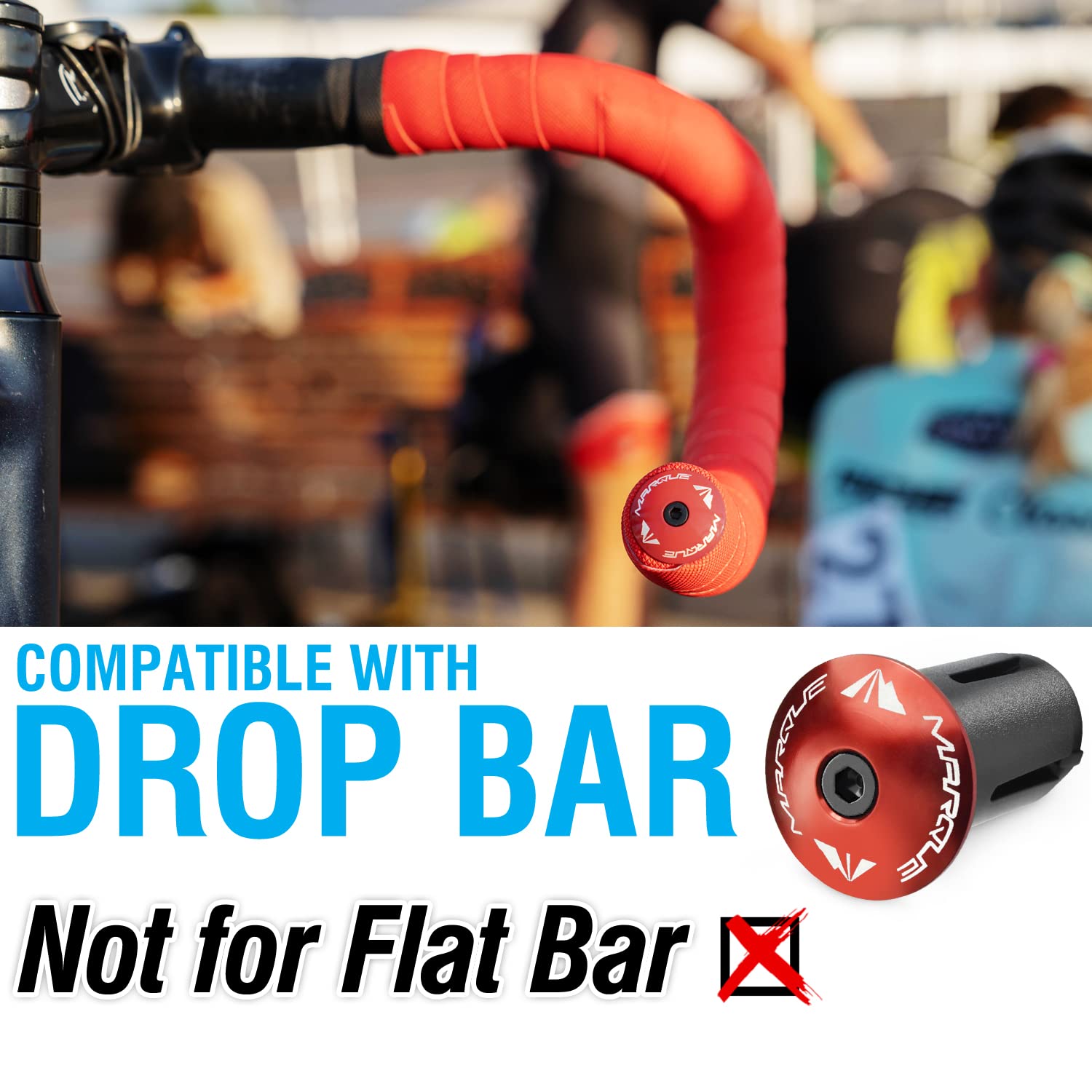 Marque Alloy Enz Handle Bar End Plugs - 2Pcs Per Set (Red)
