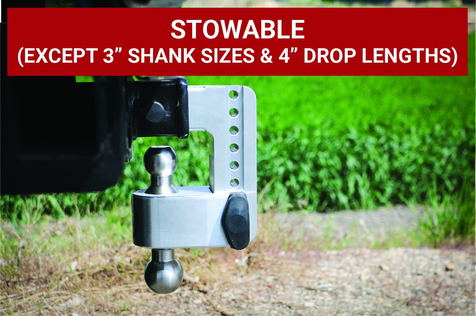 Weigh Safe Adjustable Trailer Hitch Ball Mount - 10 Adjustable Drop Hitch For 2.5 Receiver - Premium Heavy Duty Aluminum Trailer Tow Hitch W/ Stainless Steel Tow Balls (2 & 2 5/16) - 18,500 Gtw