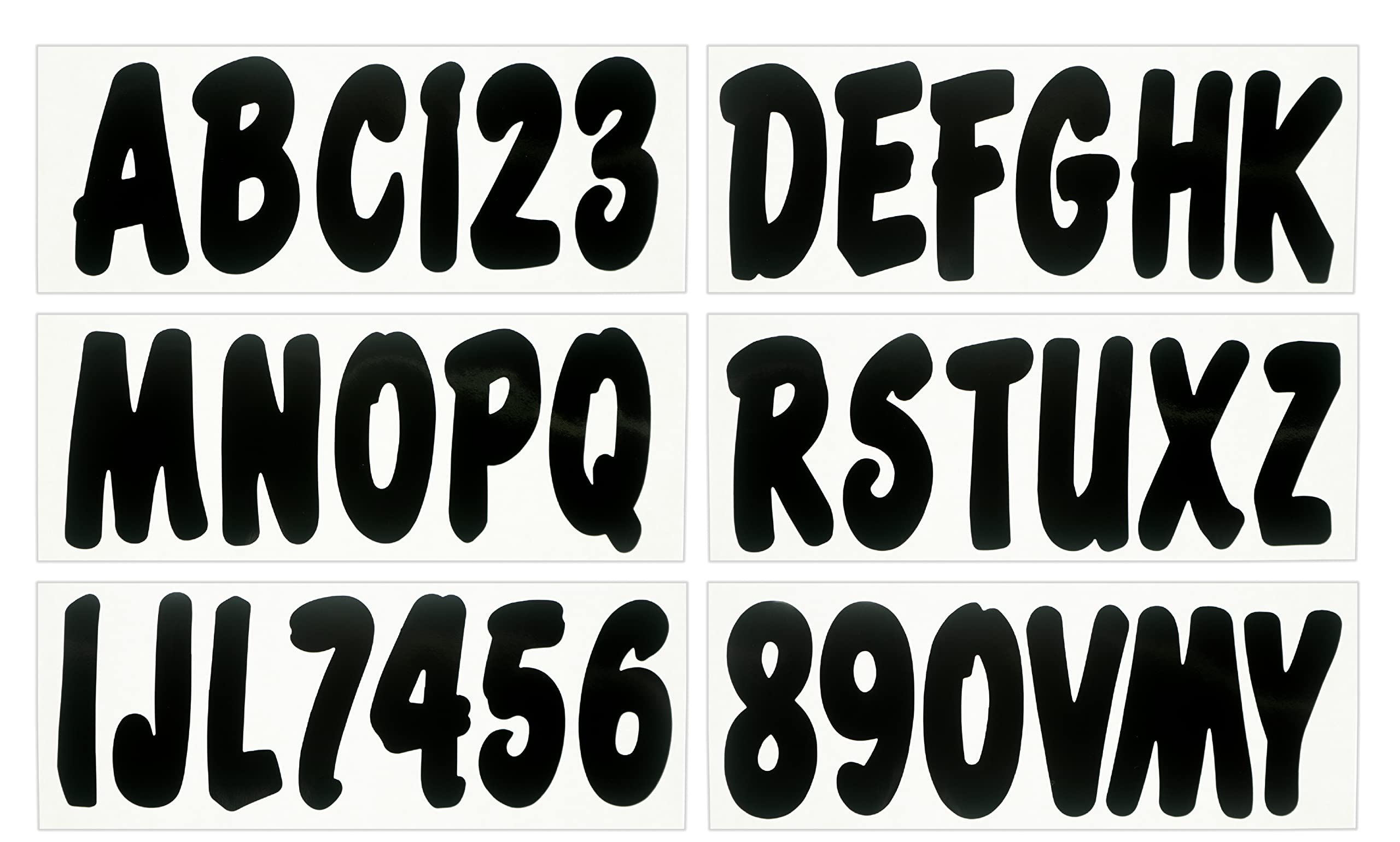 Hardline Products Series 200 Factory Matched 3-Inch Boat & PWC Registration Number Kit, Solid Black - BLK200EC