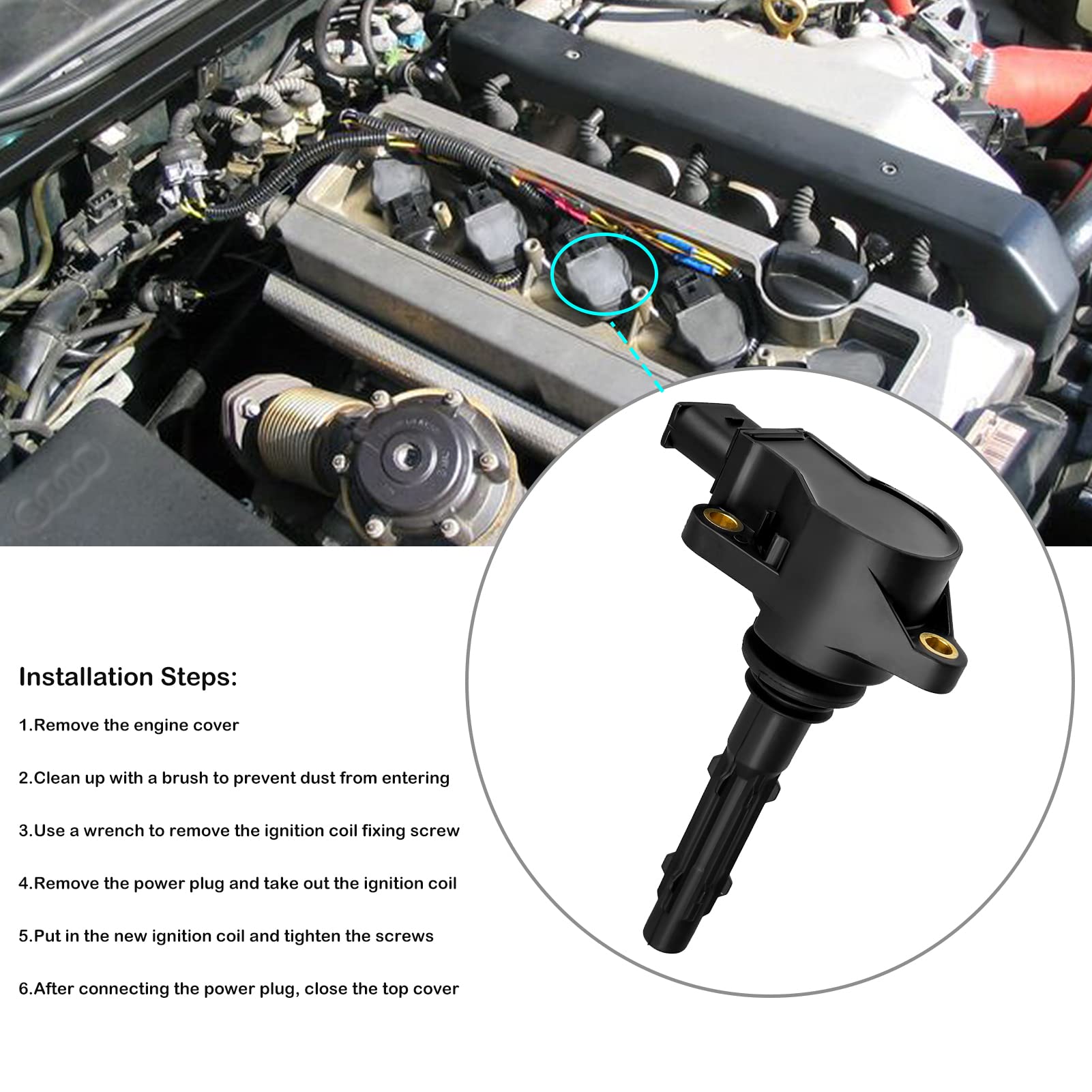 LCWRGS Ignition Coil Pack Set of 6 for Mercedes Benz V6 3.5L Models UF535