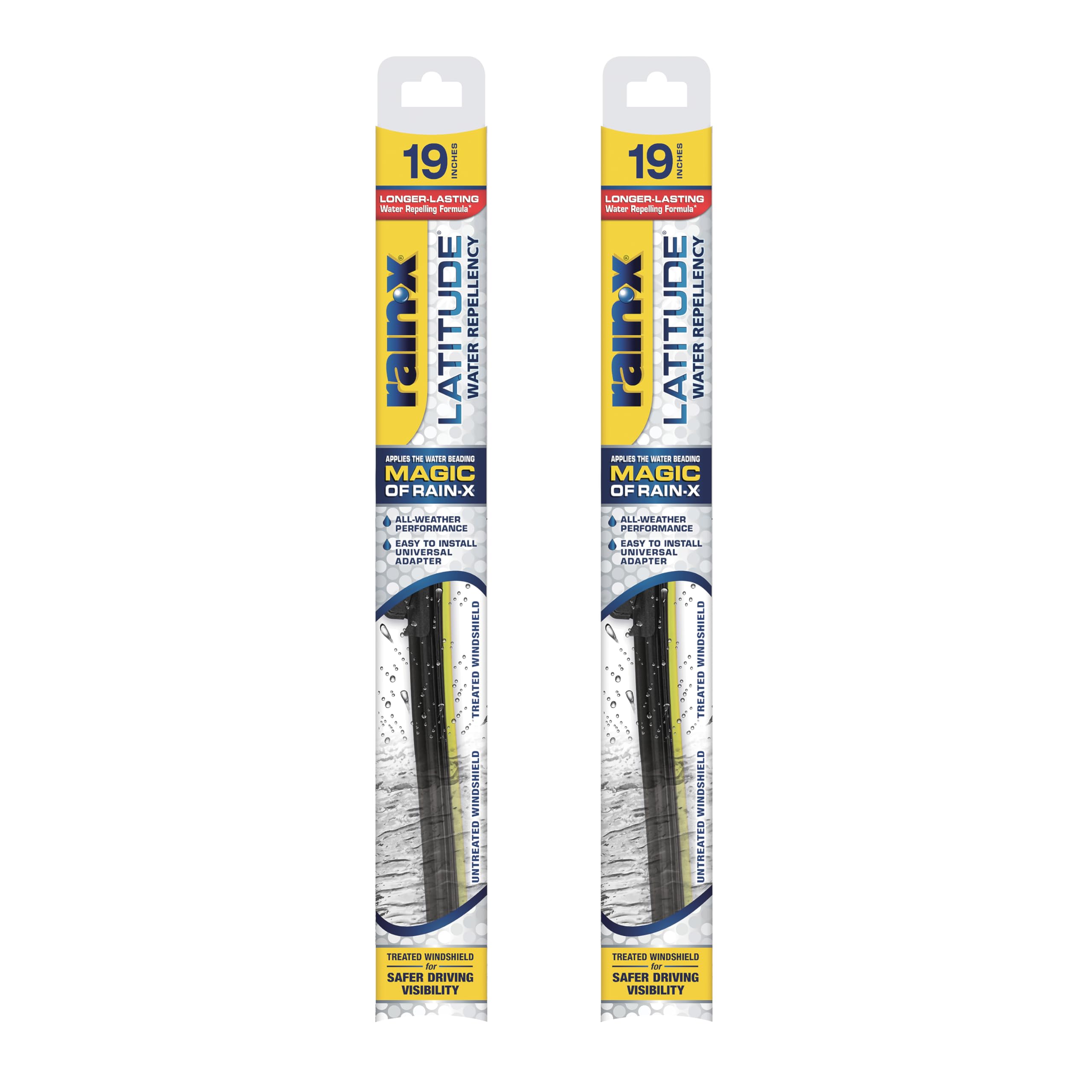 Rain-X 810169 Latitude 2-In-1 Water Repellent Wiper Blades, 19 Inch Windshield Wipers (Pack Of 2), Automotive Replacement Windsh