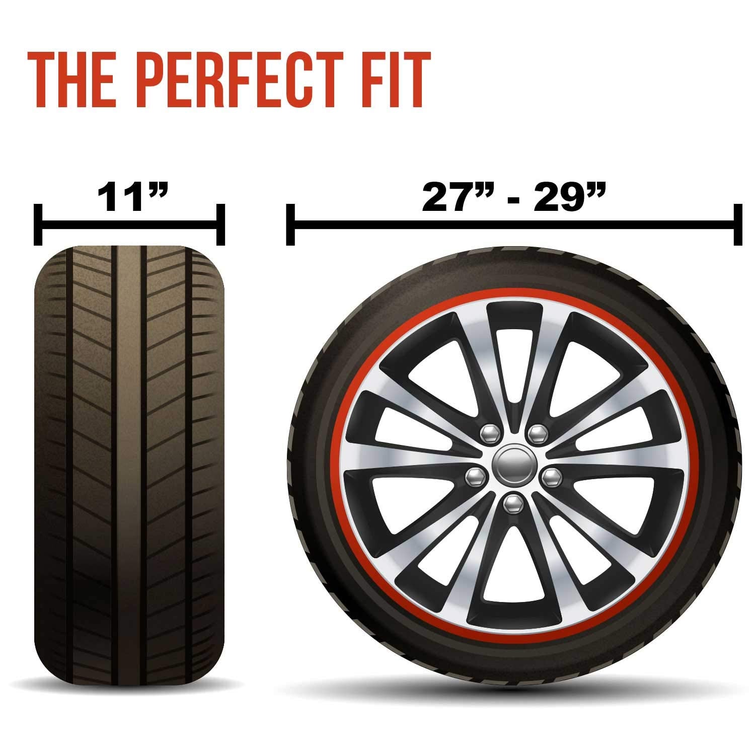 Tcp Global Set Of 4 Oxford Waterproof Canvas Wheel Tire Covers For Rv Auto Truck Car Camper Trailer 27''-29'' Diameter