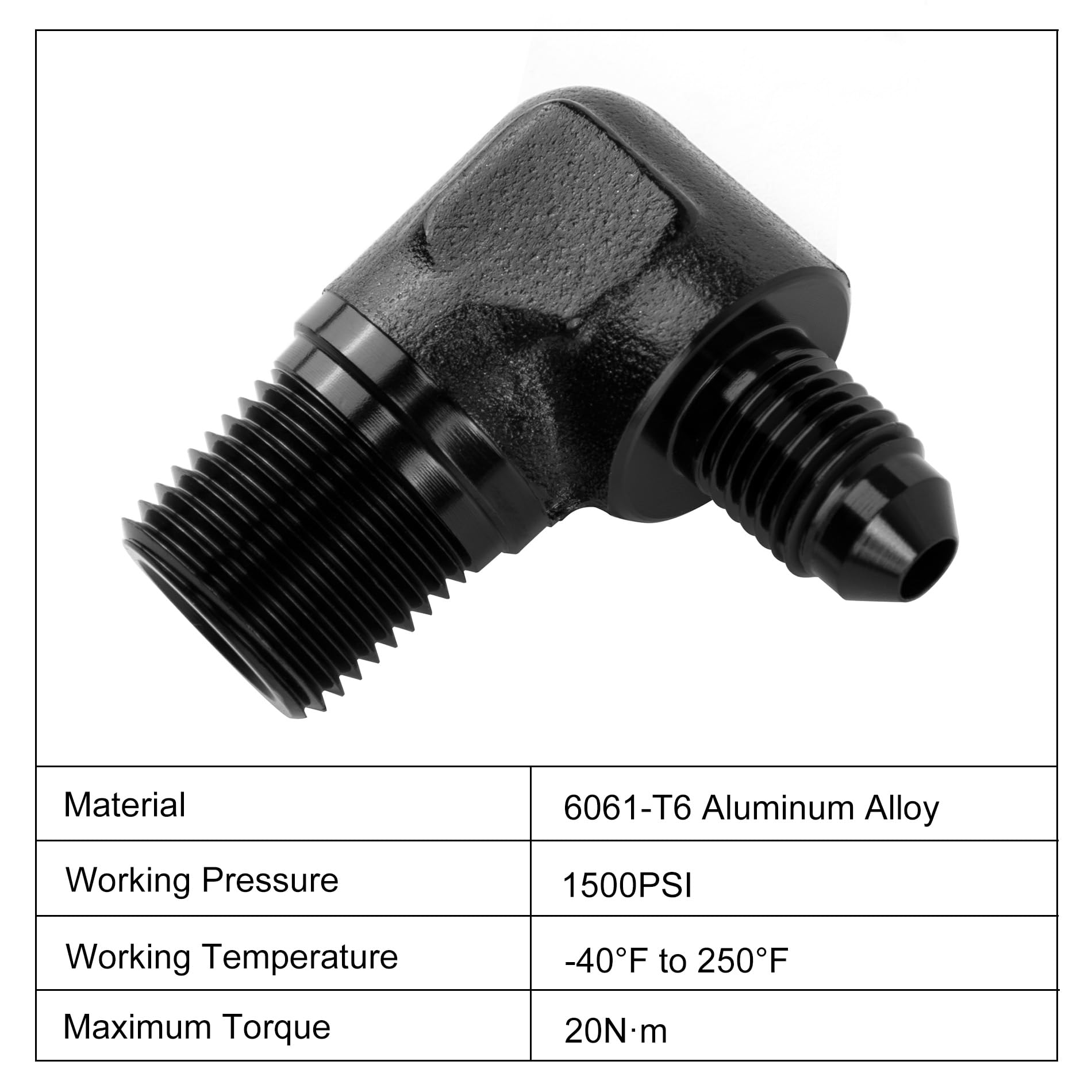 Evil Energy 4An To 3/8'' Npt Male 90 Degree Fitting Adapter Aluminum 2Pcs