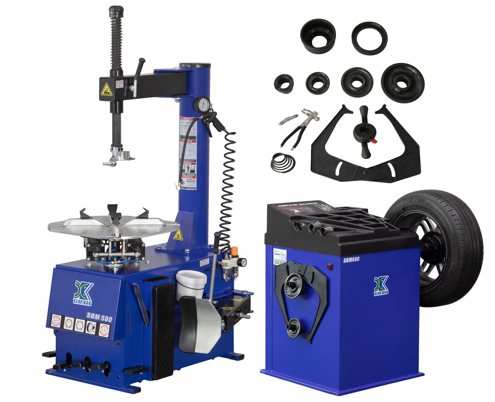CHIEN RONG XK 2.0 Horsepower Tire Machine Tire Changer Wheel Changers Machine Balancer Rim Clamp Combo 580-690 12-20 Inches with