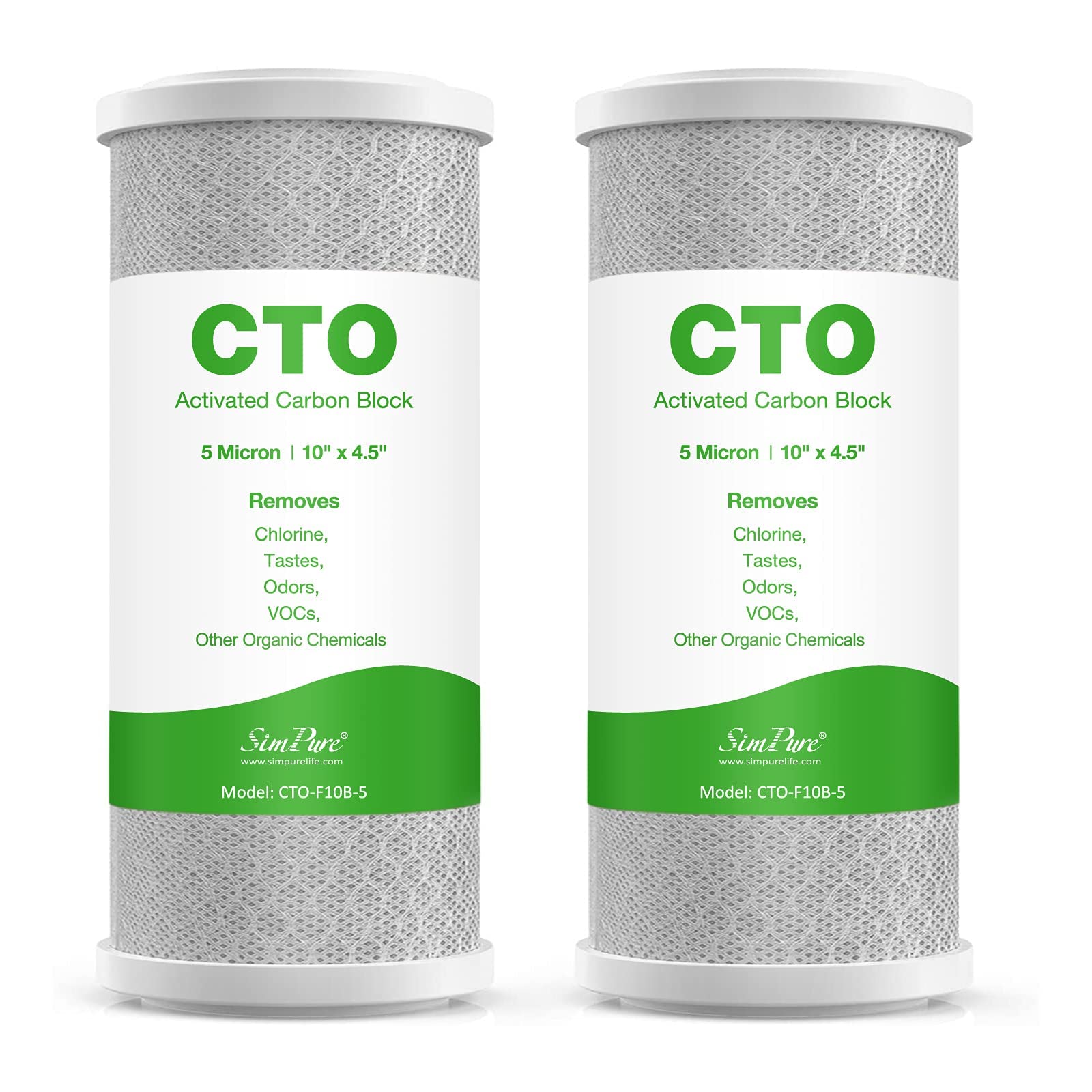 SimPure 10'' x 4.5'' Cation Exchange Resin Filter, Whole House Water Softening Cartridge for DB10P, DB10C (2 Pack)