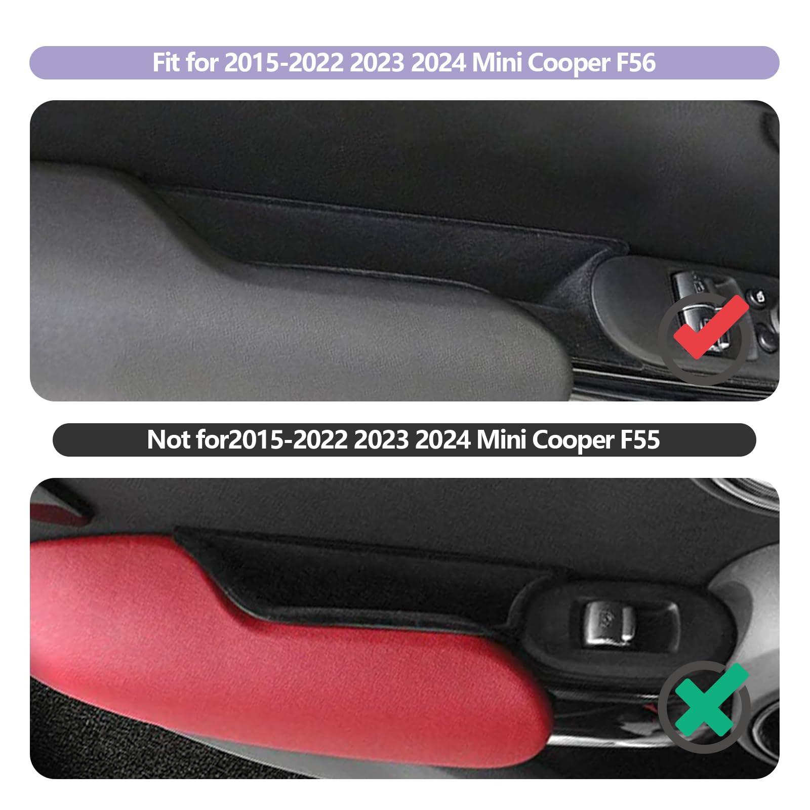 for 2023 2024 Mini Cooper F56 Organizer Mini Cooper F56 Front Door Side Storage Box Door Side Organizer Grab Tray 2015-2024 Mini