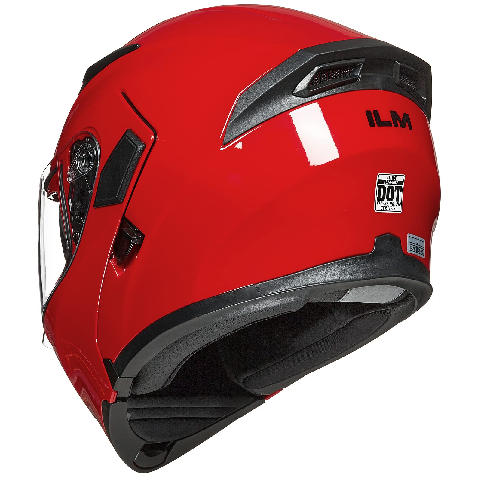 Ilm Motorcycle Dual Visor Flip Up Modular Full Face Helmet Dot 6 Colors Model 902 (M, Bright Red)