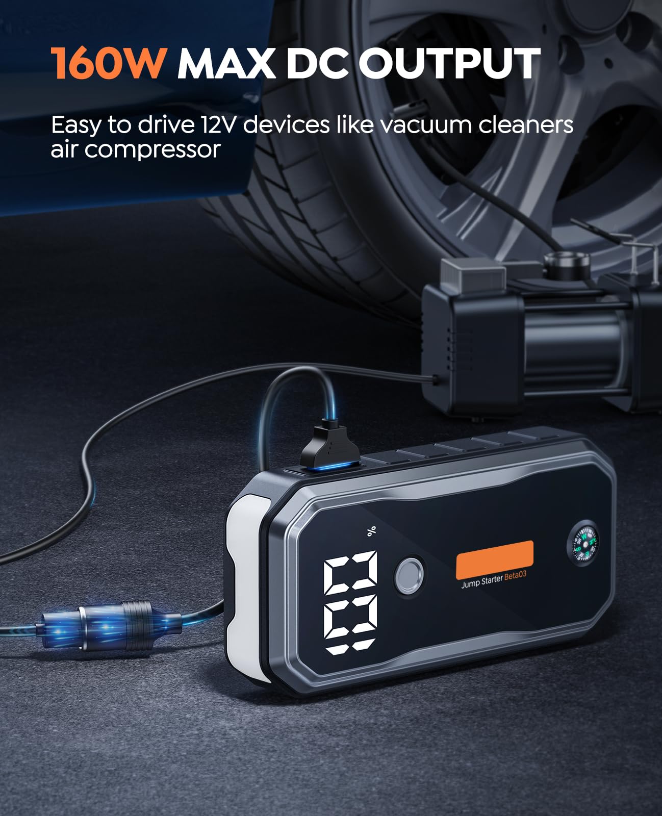 Professional-Grade 7000A Car Battery Jump Starter (All Gas/10L Diesel) Portable Car Jump Starter Battery Pack, 12V Safe Jump Box