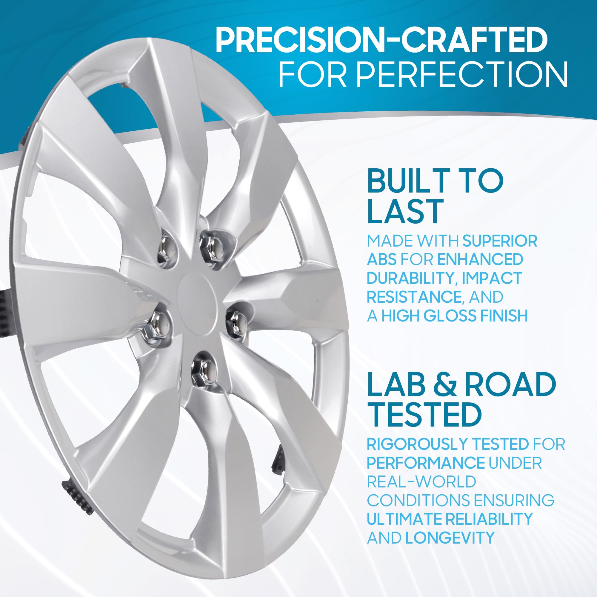 Bdk Hubcaps Wheel Covers For Toyota Corolla 16    - Four (4) Pieces Corrosion-Free & Sturdy - Full Heat & Impact Resistant Grade