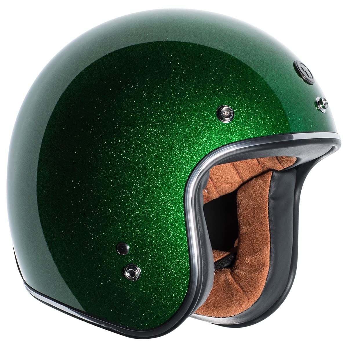 TORC T50 LSF S 3/4 Helmet - Super Flake Paint, Limecycle Green, Small, Suede Material