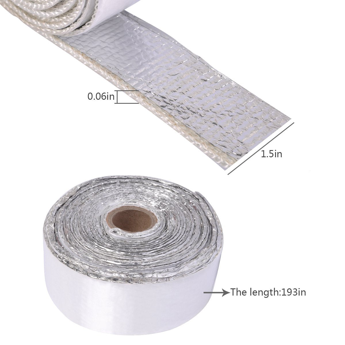 Autoec Heat Shield Tape, Self-Adhesive Heat Reflective Tape Roll, Adhesive Backed Heat Barrier For Car, Truck, Motorcycle (1.5''
