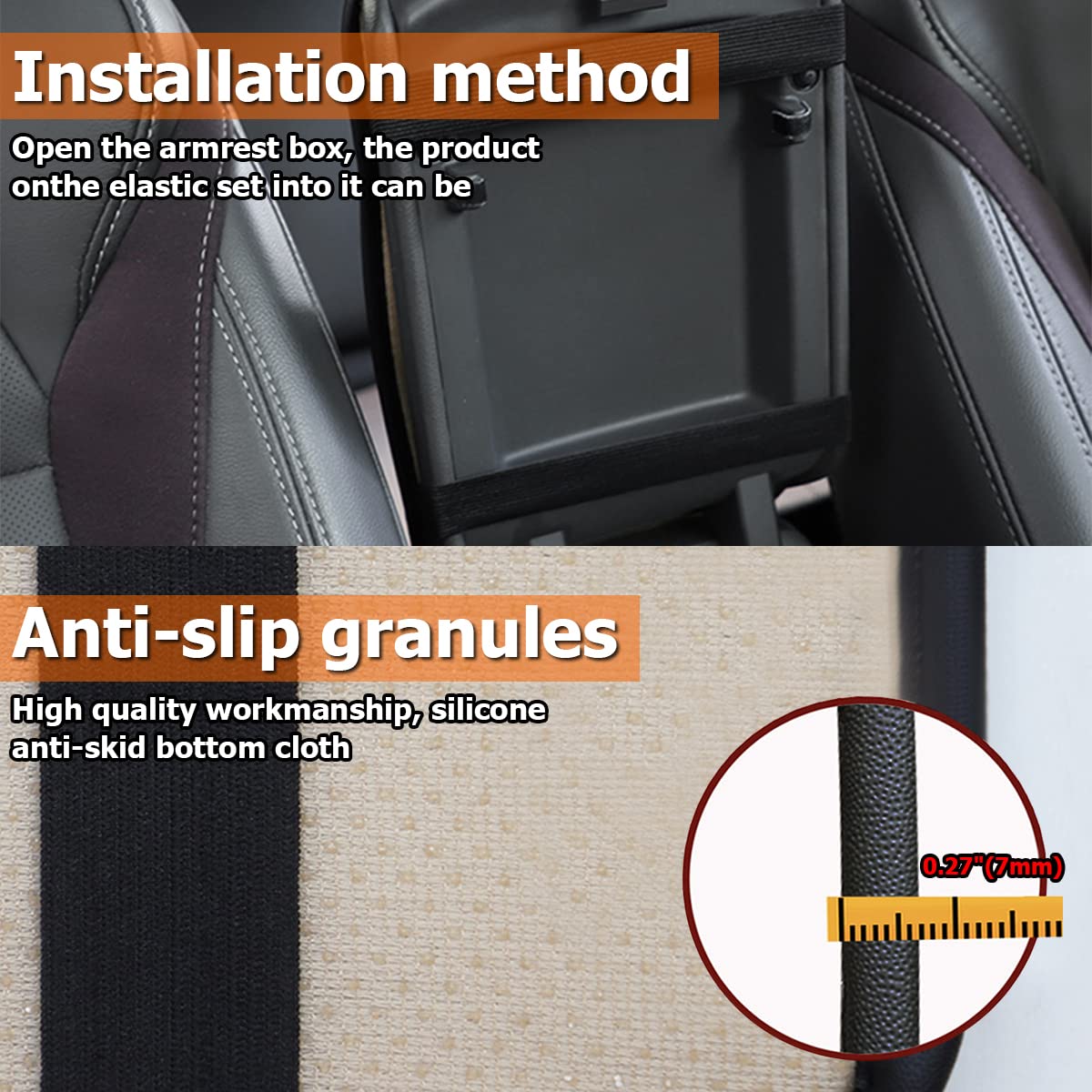 Car Center Console Cushion Pad, Universal Leather Waterproof Armrest Seat Box Cover Protector,Comfortable Car Decor Accessories Fit For Most Cars, Vehicles, Suvs (Red)