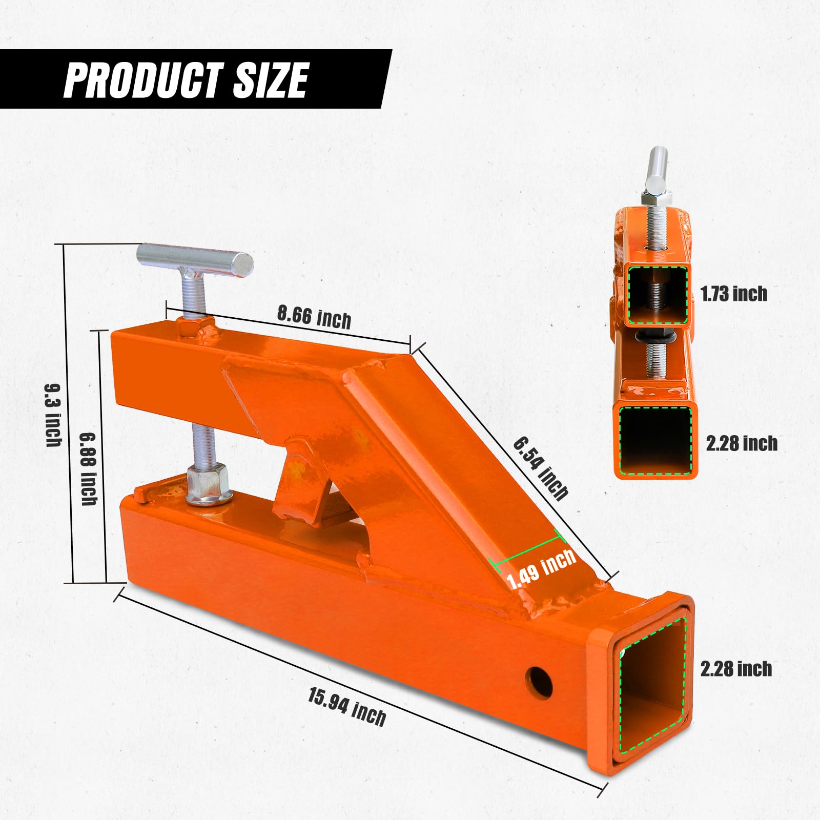 AIWARGOD Clamp On Trailer Hitch Receiver Bucket Hitch for Tractor 2 Ball Mount Adapter Compatible with Deere Bobcat Bucket, Or