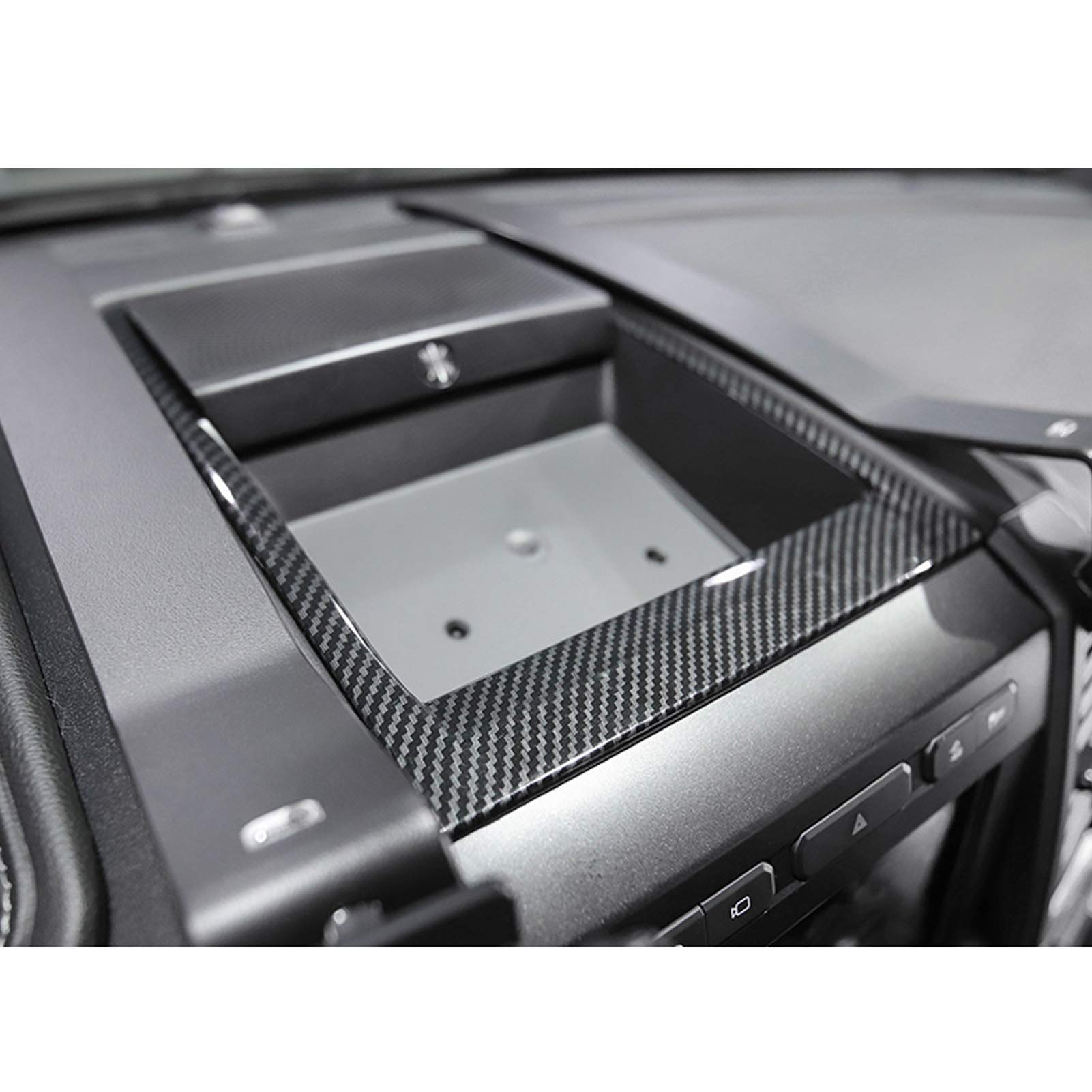 Keptrim For F150 Abs Carbon Fiber Center Console Dash Storage Tray Trim For 2015 2016 2017 2018 2019 2020 Ford F150, 1Pc