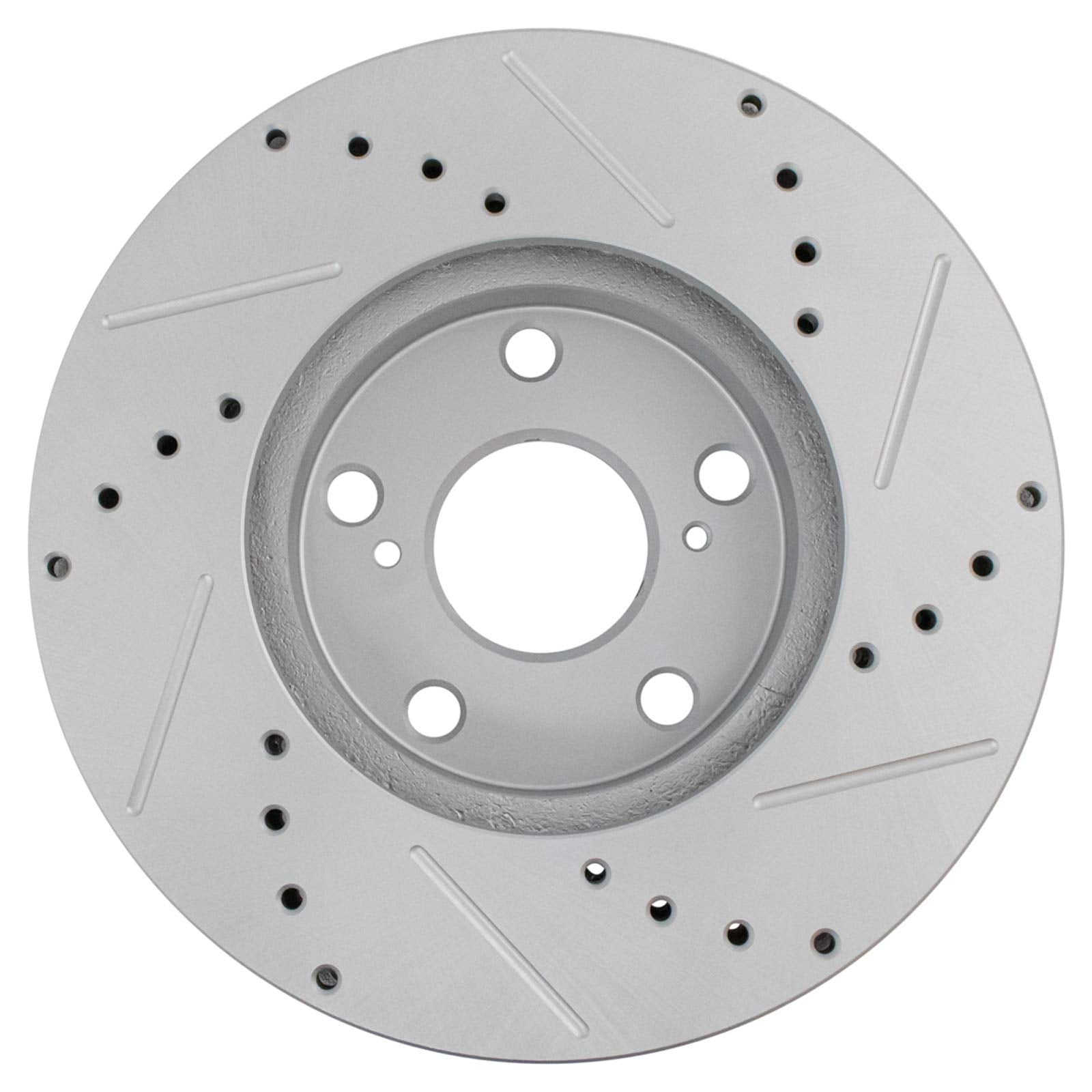 Trq Front Performance Brake Rotors Set Premium G-Coated Cross Drilled & Slotted Compatible With 1992-2001 Lexus Es300 1995-2004