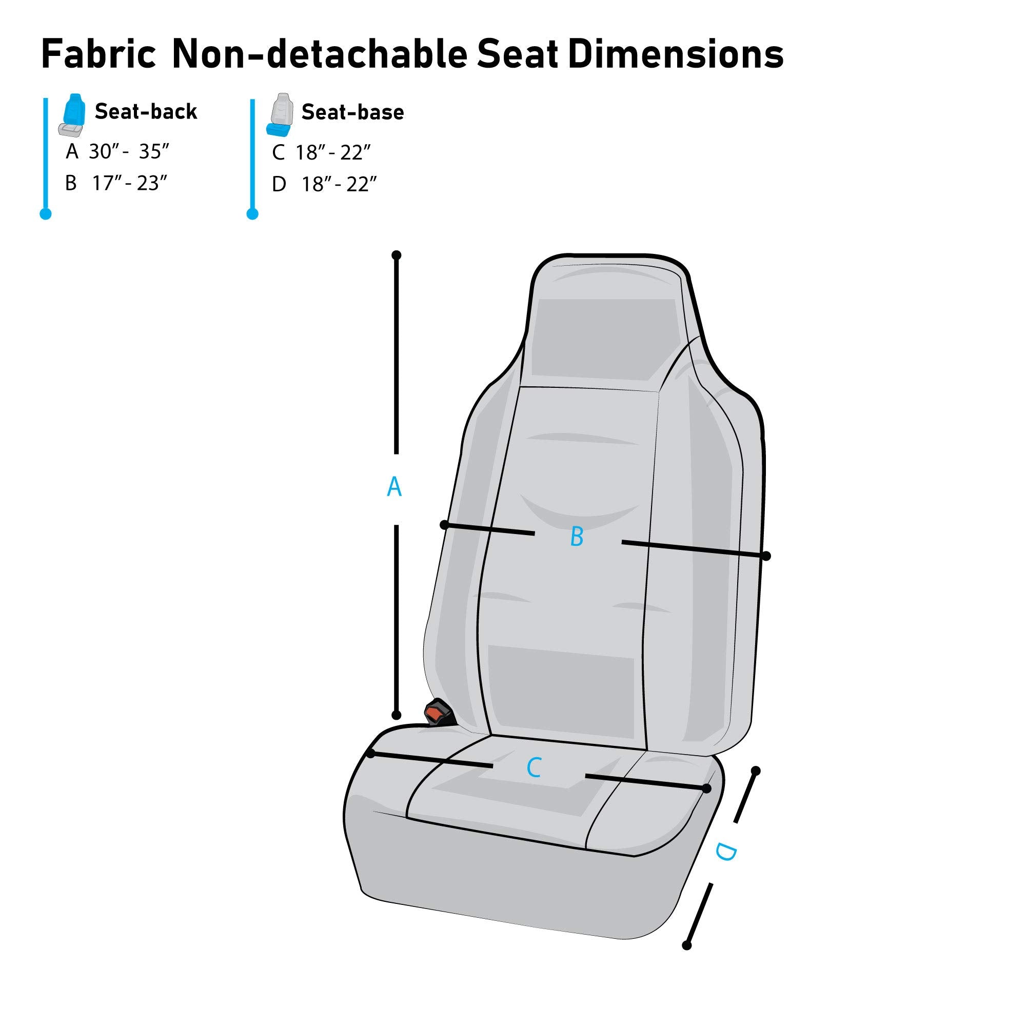 Fh Group Fh-Fb302114 All Purpose Flat Cloth Car Seat Covers Beige/Black Color With F11306 Vinyl Floor Mats, Beige/Black Color -