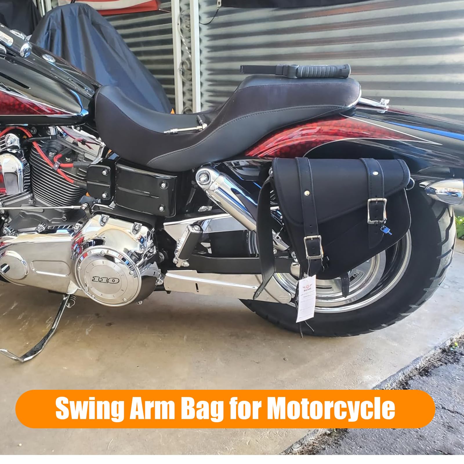 Motorcycle Saddle Bags Synthetic Leather Motorcycle Solo Swing Arm Bag For Softails Sportsters Choppers Waterproof Side Bags For