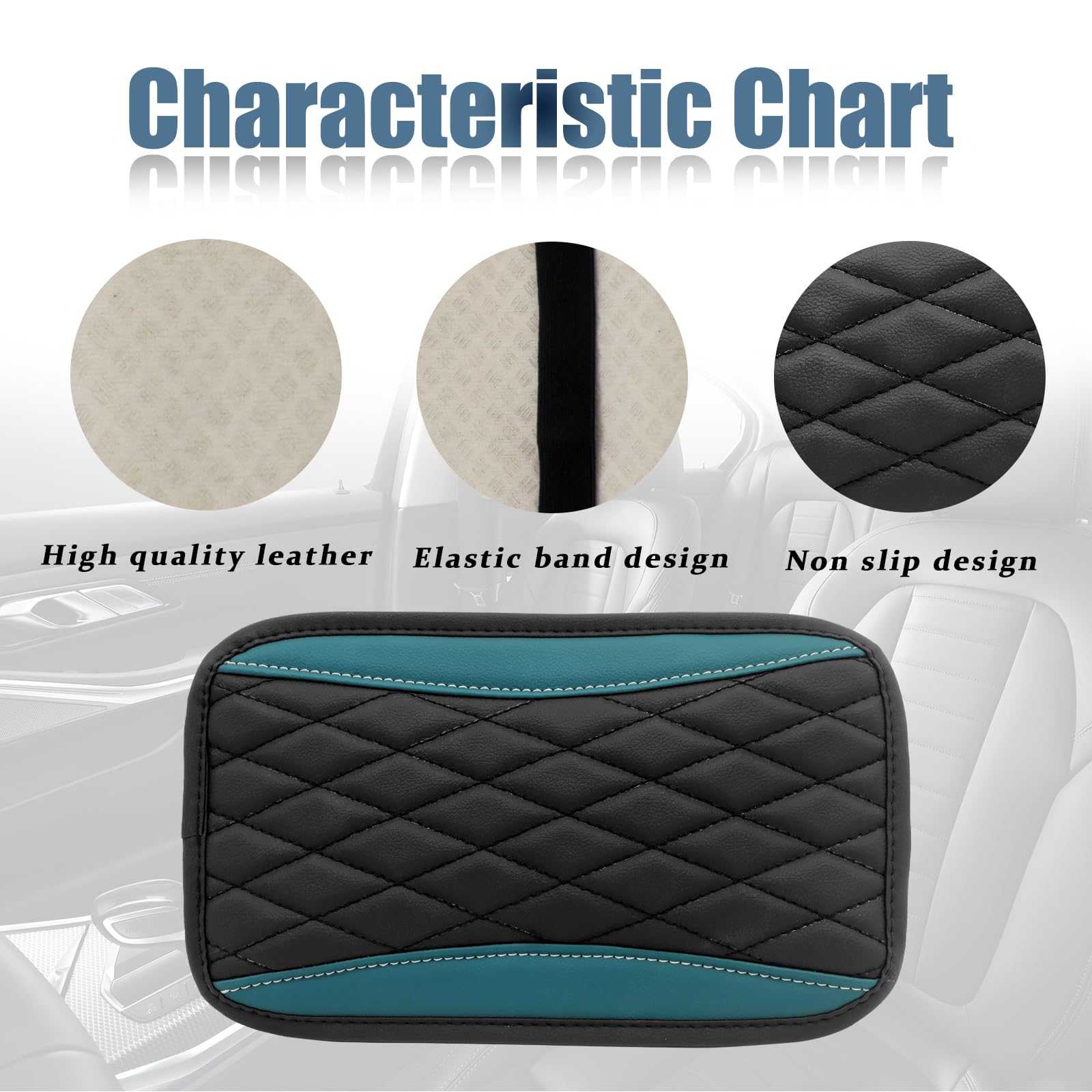 Car Center Console Cover, Universal Leather Waterproof Armrest Seat Box Cover Protector, Comfortable Car Decor Accessories Fit F