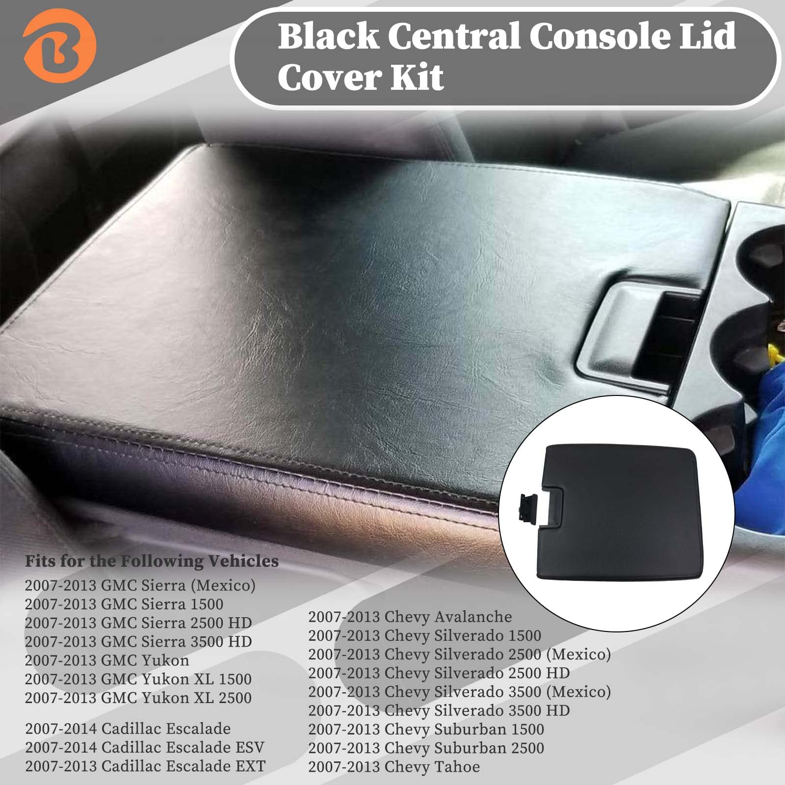 Bicos Center Console Lid Kit - Replaces 20864154, 20864151, 20864153, 924-835, Compatible With Chevy, Avalanche, Silverado, Suburban, Tahoe, Gmc, Sierra, Yukon