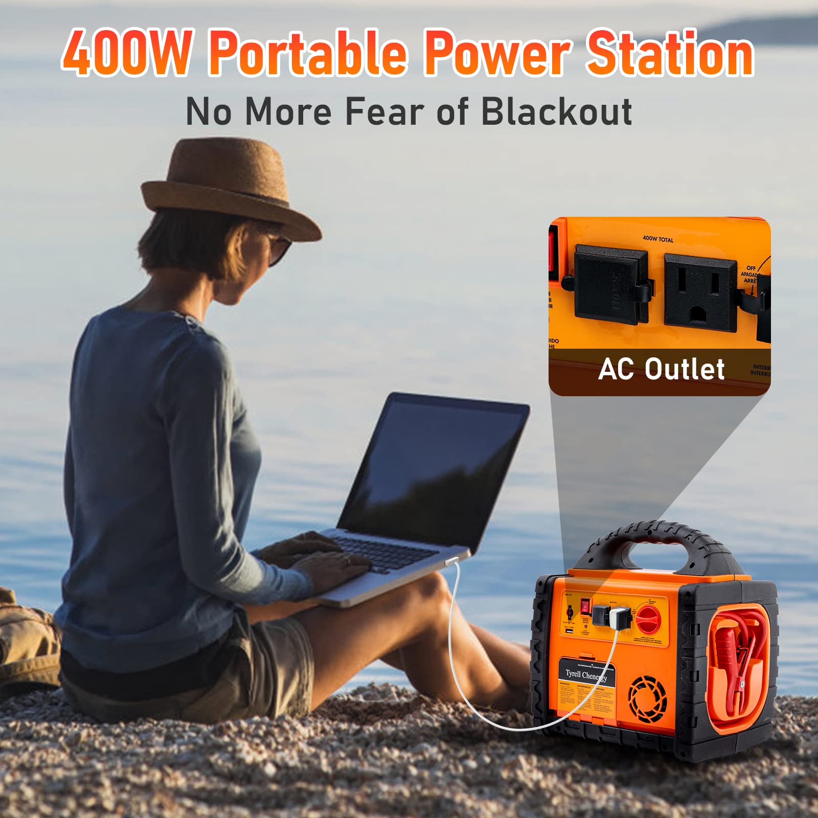 Tyrell Chenergy 1800 Amp Car Jump Starter & Air Compressor, 260 PSI Inflator, 400W Inverter, Model HH715a