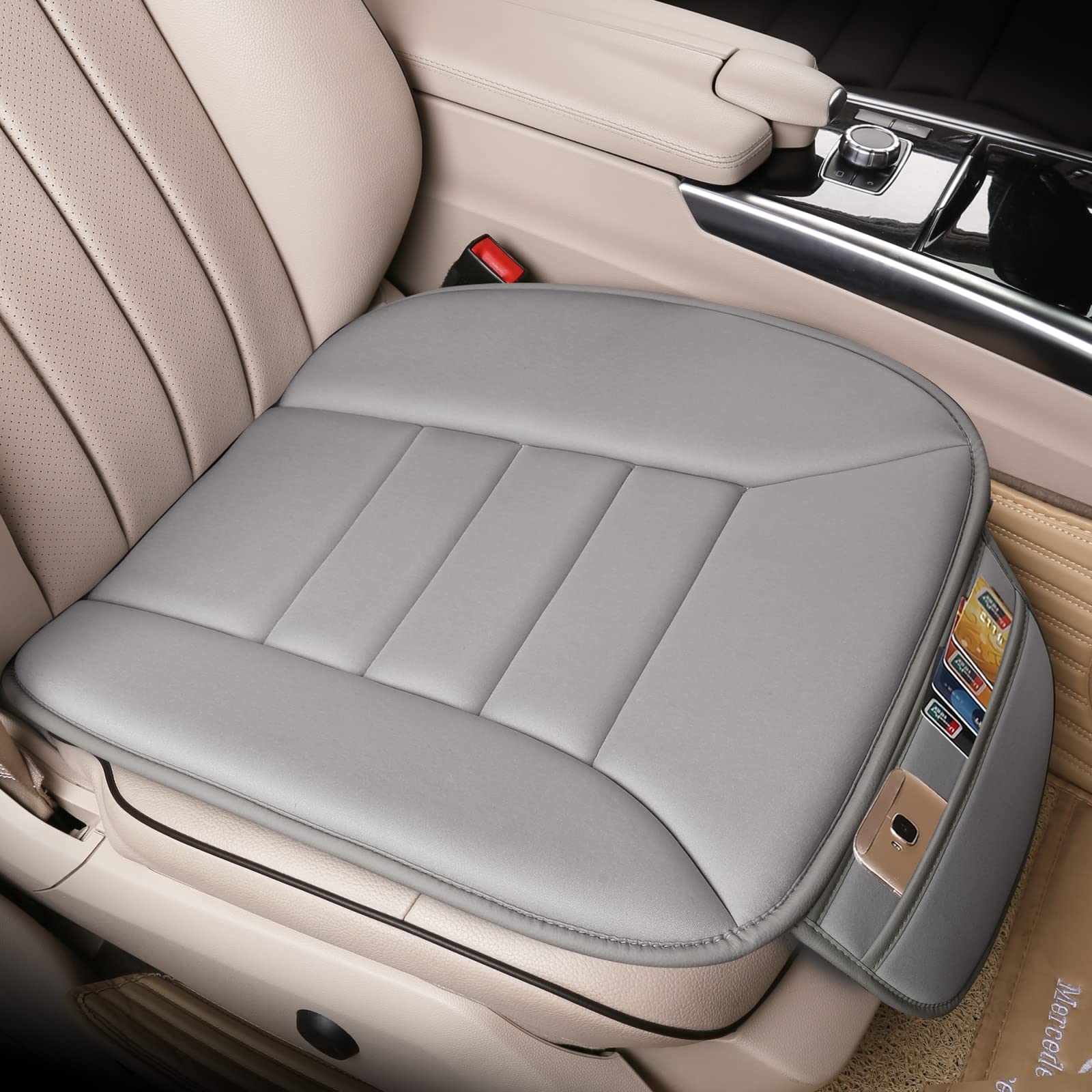 Lofty Aim Premium Car Seat Cushion, Driver Seat Cushion With Comfort Memory Foam & Non-Slip Rubber Bottom, Car Seat Pad Works Wi