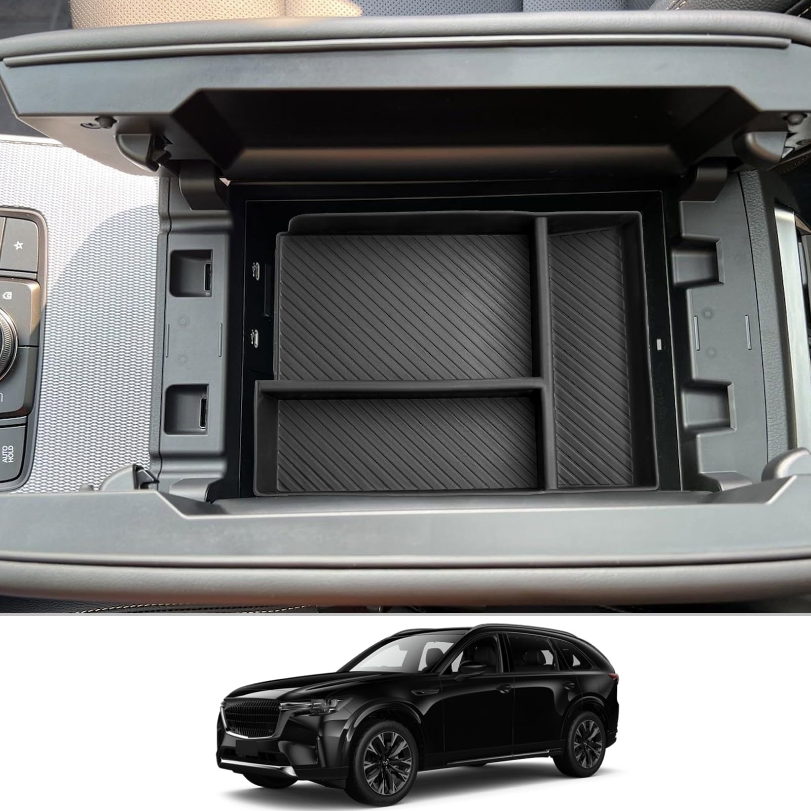 Cdefg For 2024 2025 Mazda Cx-90 Cx-70 Center Console Organizer Tray Compatible With 2024 2025 Mazda Cx-90 Cx-70 Middle Console Armrest Storage Box 2024 2025 Cx-90 Cx70 Accessories(1 For Armrest Only)