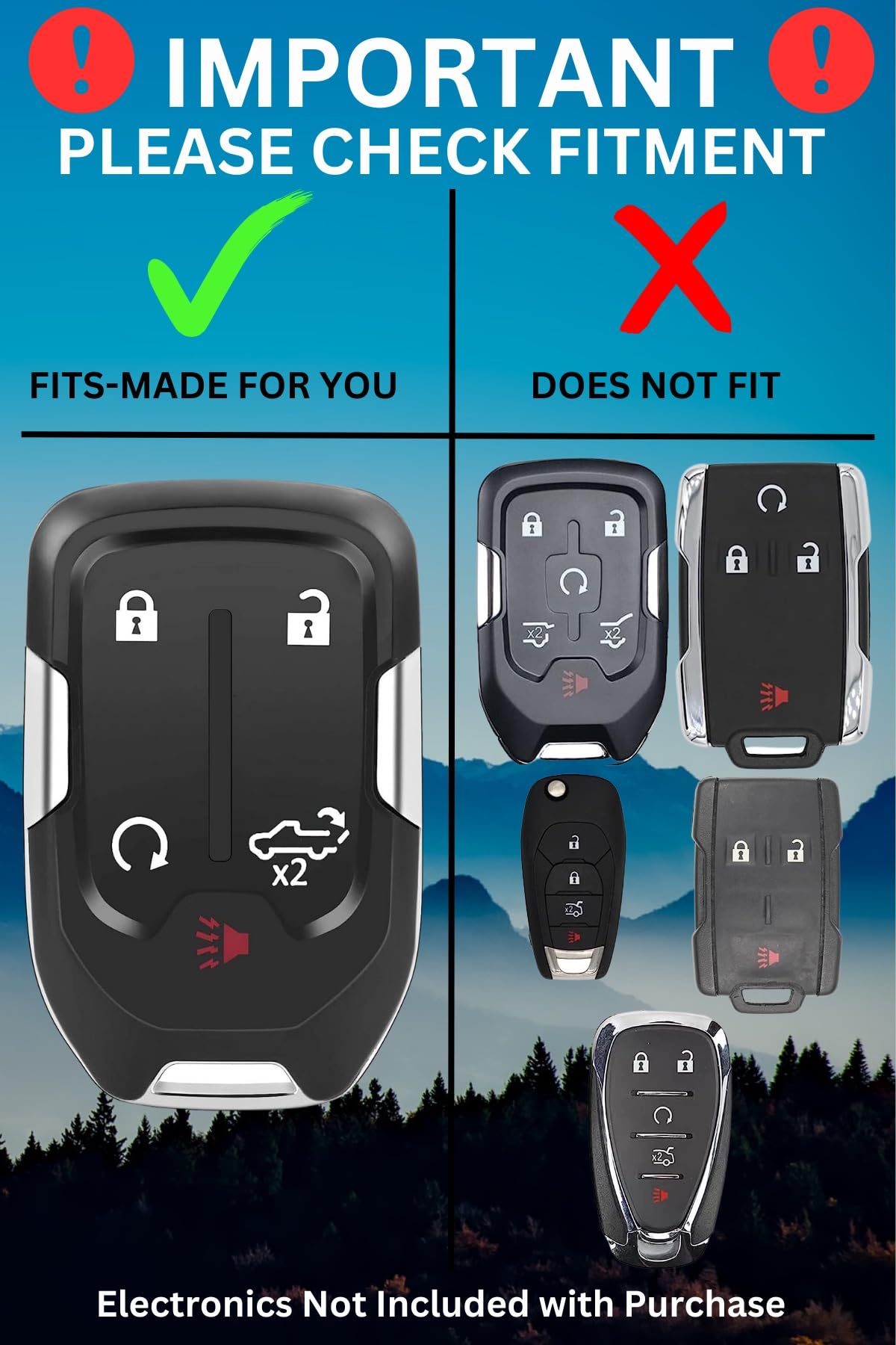Chevy Key Fob Cover - for GMC Key Fob Cover - Silverado Sierra Accessories - Built in Bottle Opener - Fits 2019-2022 Check Fitme