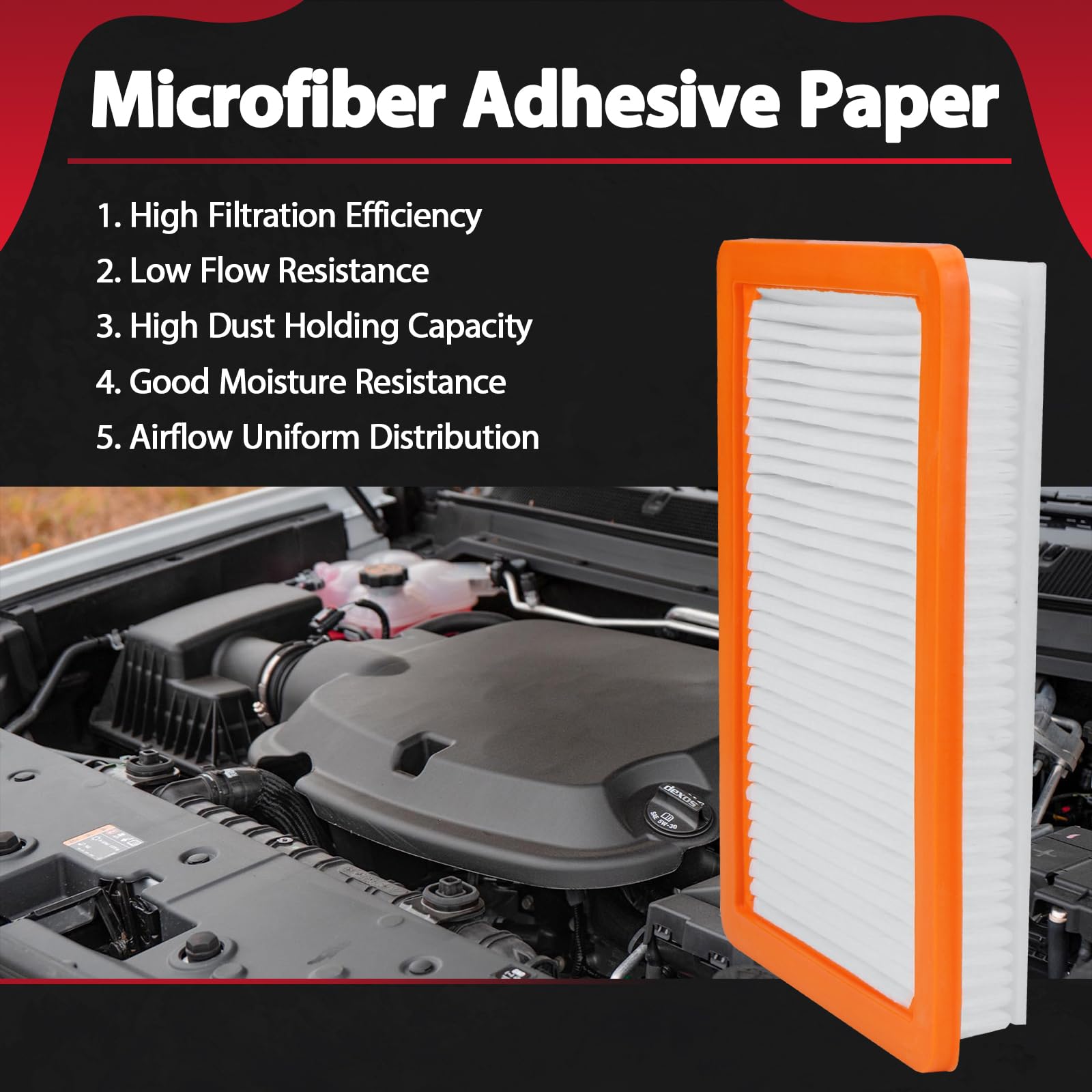 Engine Air Filter Fit For 2018-2025 Chevy Equinox/ 2018-2024 Gmc Terrain Ca12260 A3226C A3240C 23279657
