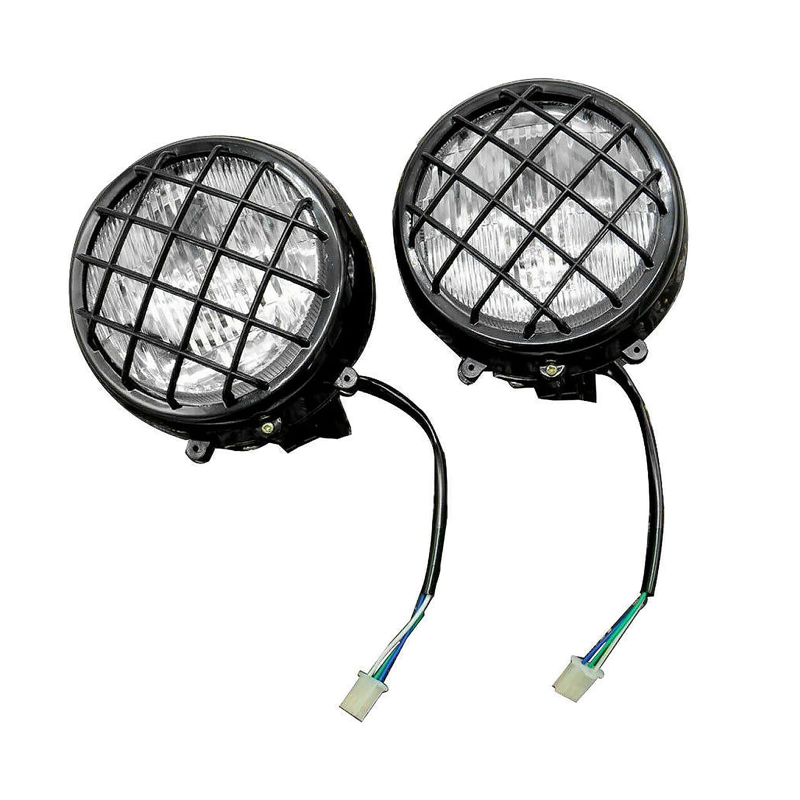Tggkkparts New Left And Right Headlights Assembly Lens Bulbs Lights Grills Warrior For Yamaha Banshee 1987-2006