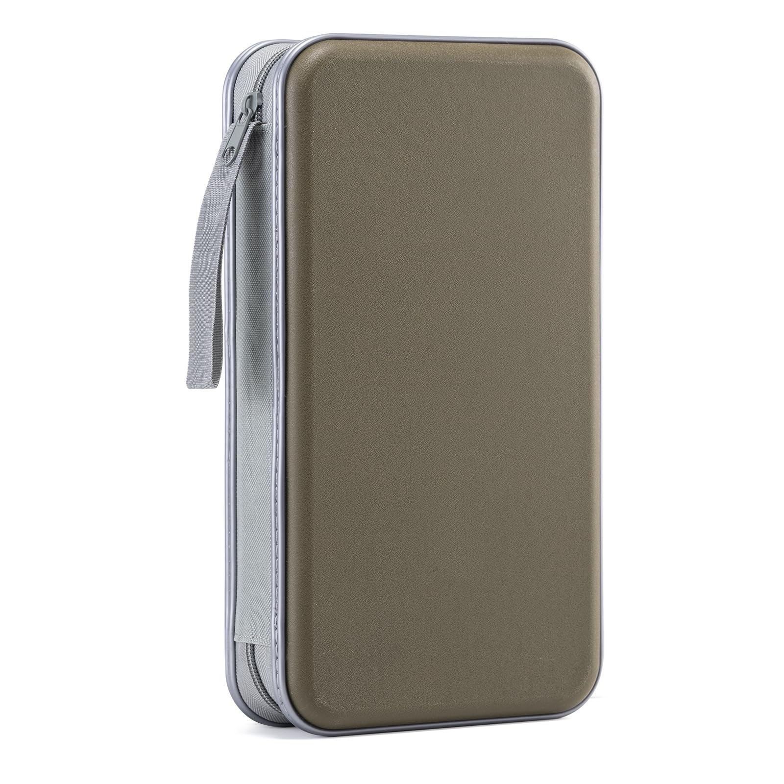 Liovode Dvd Case, 96 Capacity Cd Case Portable Cd Case Holder Storage Hard Plastic Dvd Cd Wallet Holder Organizer For Car (Olive