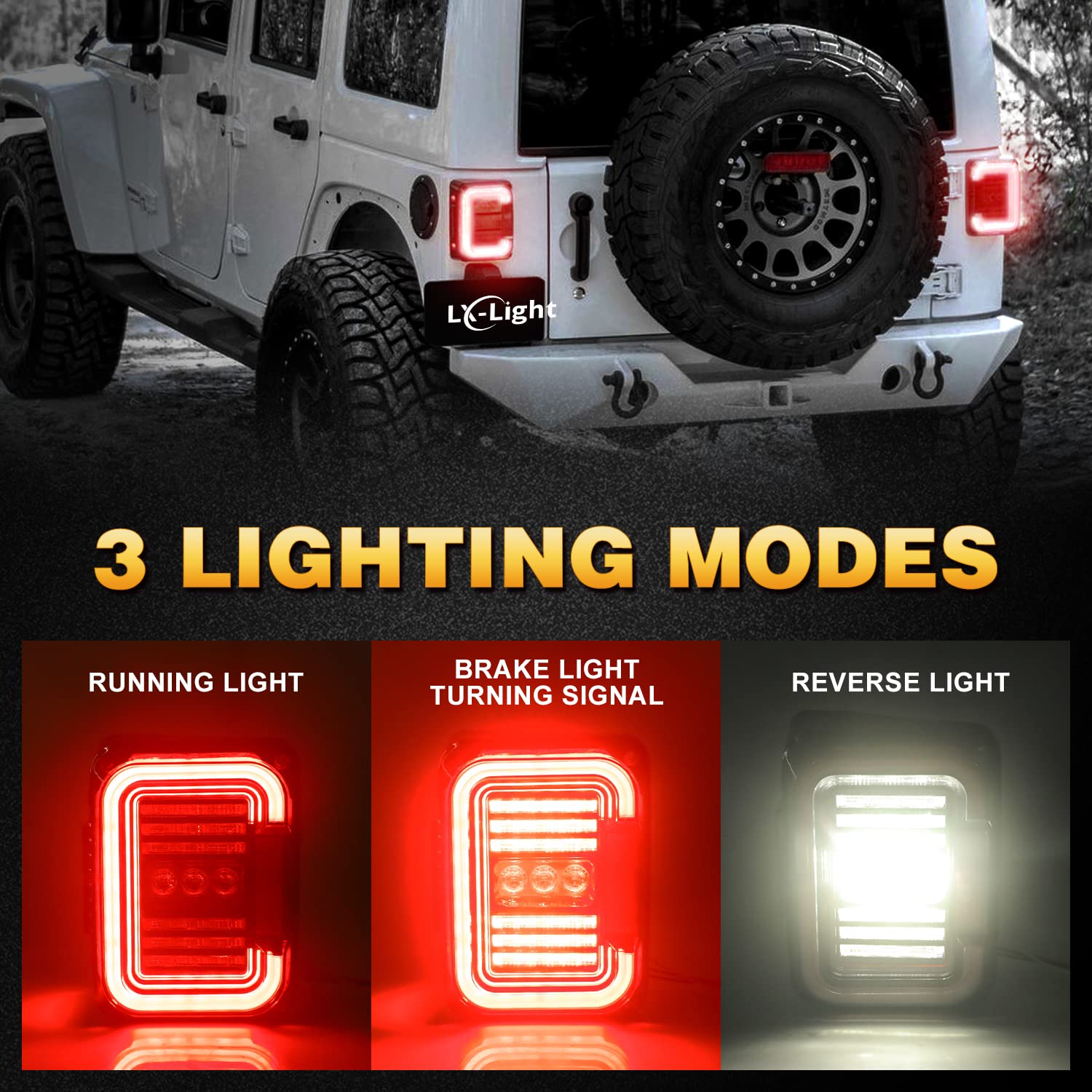 Dot Approved Smoke Lens Led Tail Lights With 20W Reverse Lights For 2007-2017 Jeep Wrangler Jk&Jku Brake Reverse Light Rear Back