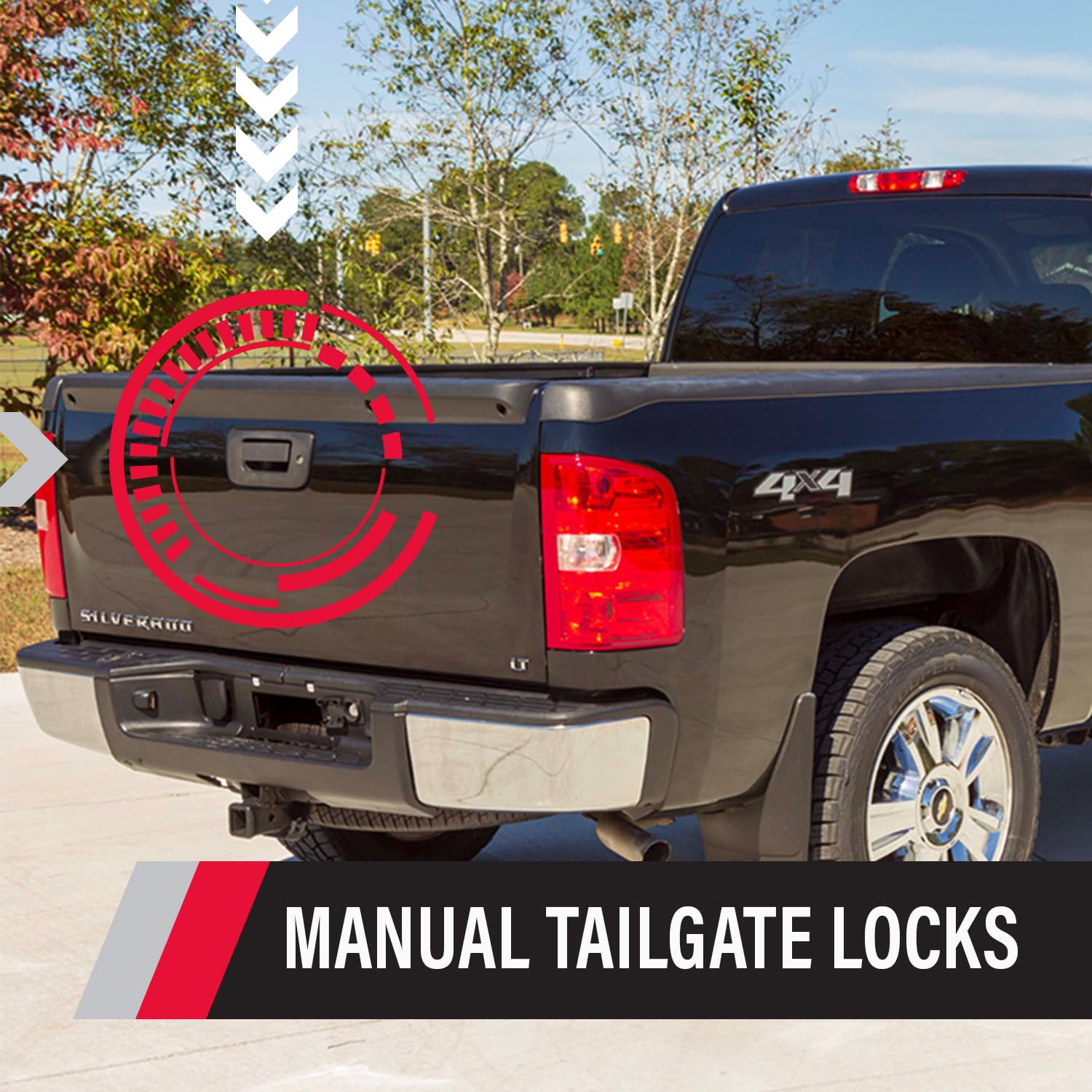 Pop & Lock Pl1310 Black Manual Tailgate Lock For Chevy/Gmc (New Body)
