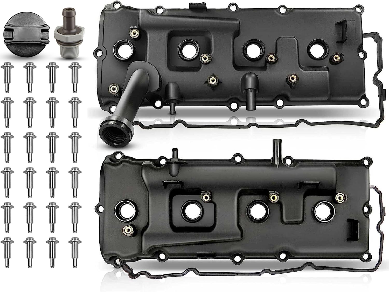 A-Premium Engine Valve Cover Set, with Gasket & Oil Filler Cap & Bolts, Compatible with 2006-2017, Nissan Armada Pathfinder Tita