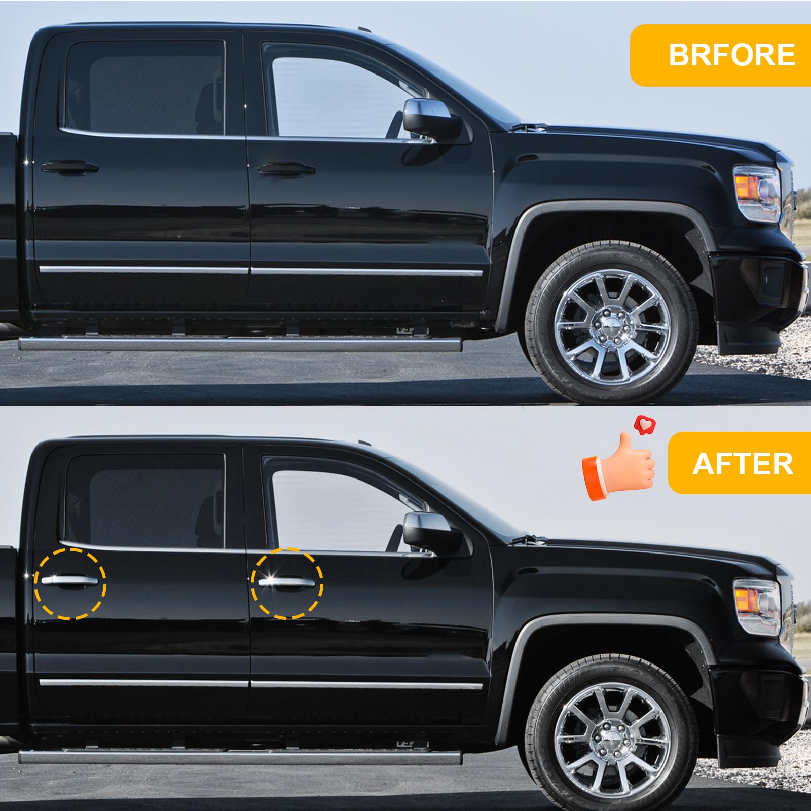 Tutor Auto Chrome Door Handle Covers Compatible with Chevrolet Silverado Tahoe Suburban Avalanche, GMC Yukon Sierra, Cadillac Es