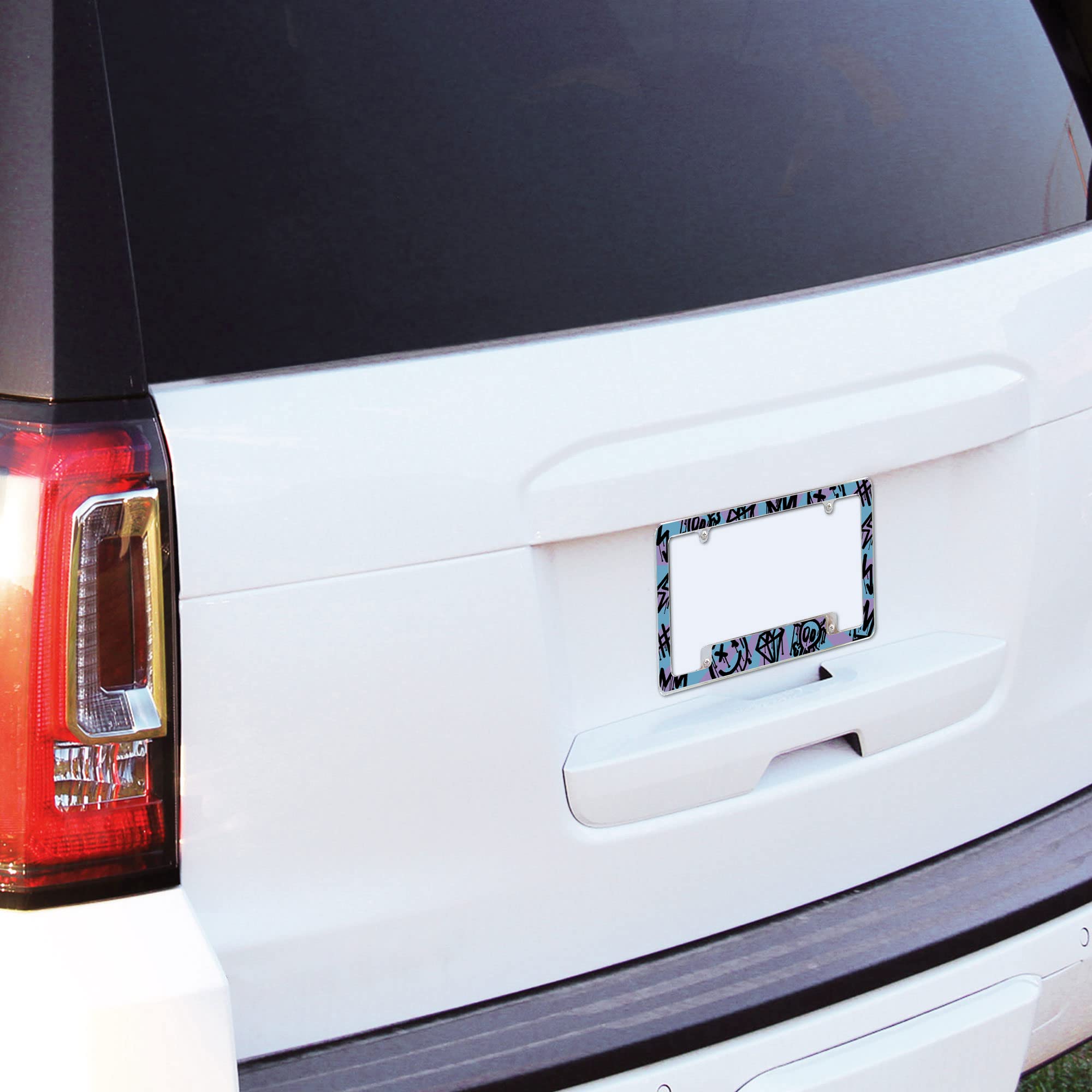Rico Industries Tough Guy Things #4 All Over Automotive License Plate Frame for Car/Truck/SUV (12 x 6)